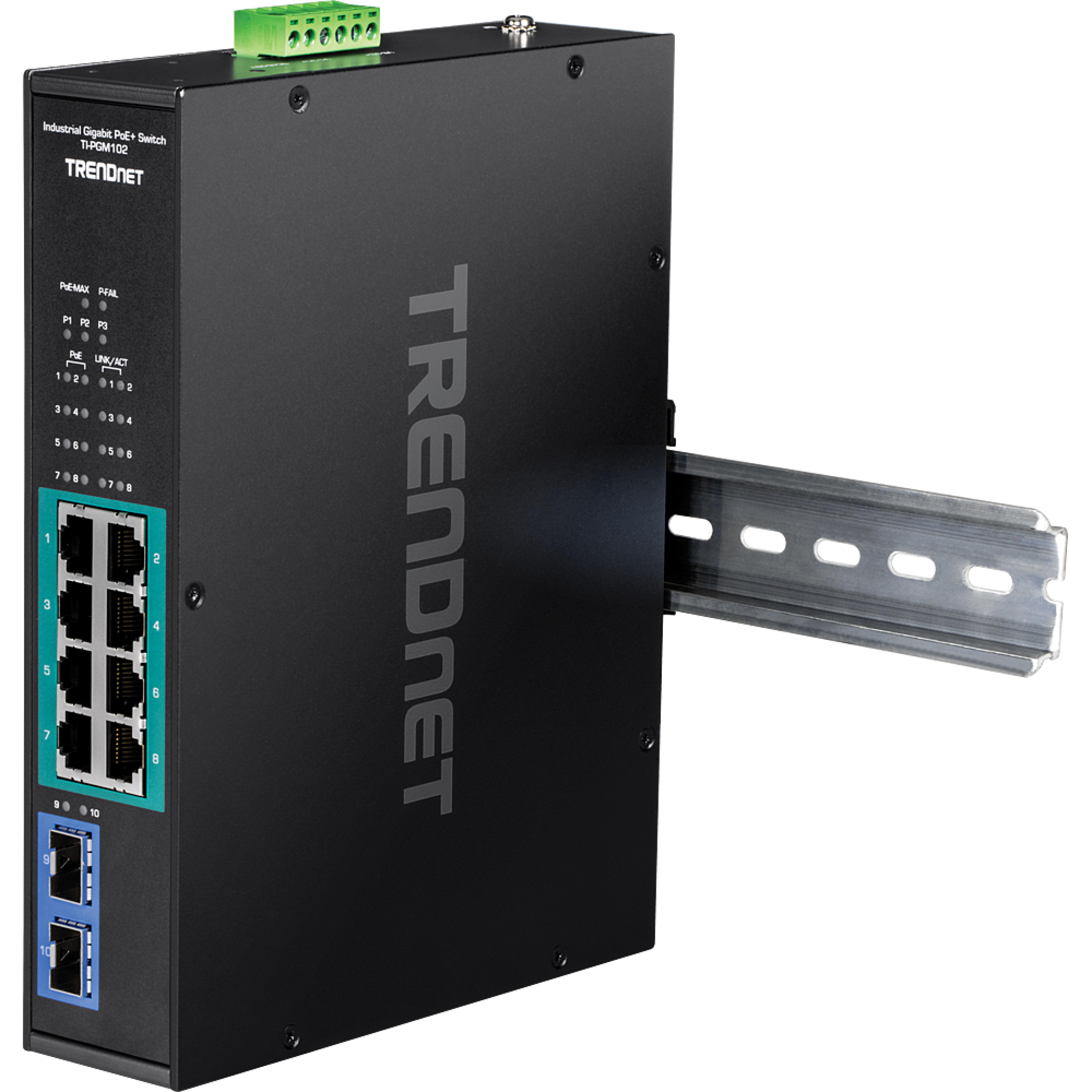 TRENDnet 10-port Indust. Gbit PoE+ DIN-Rail Switch -20/+65°C