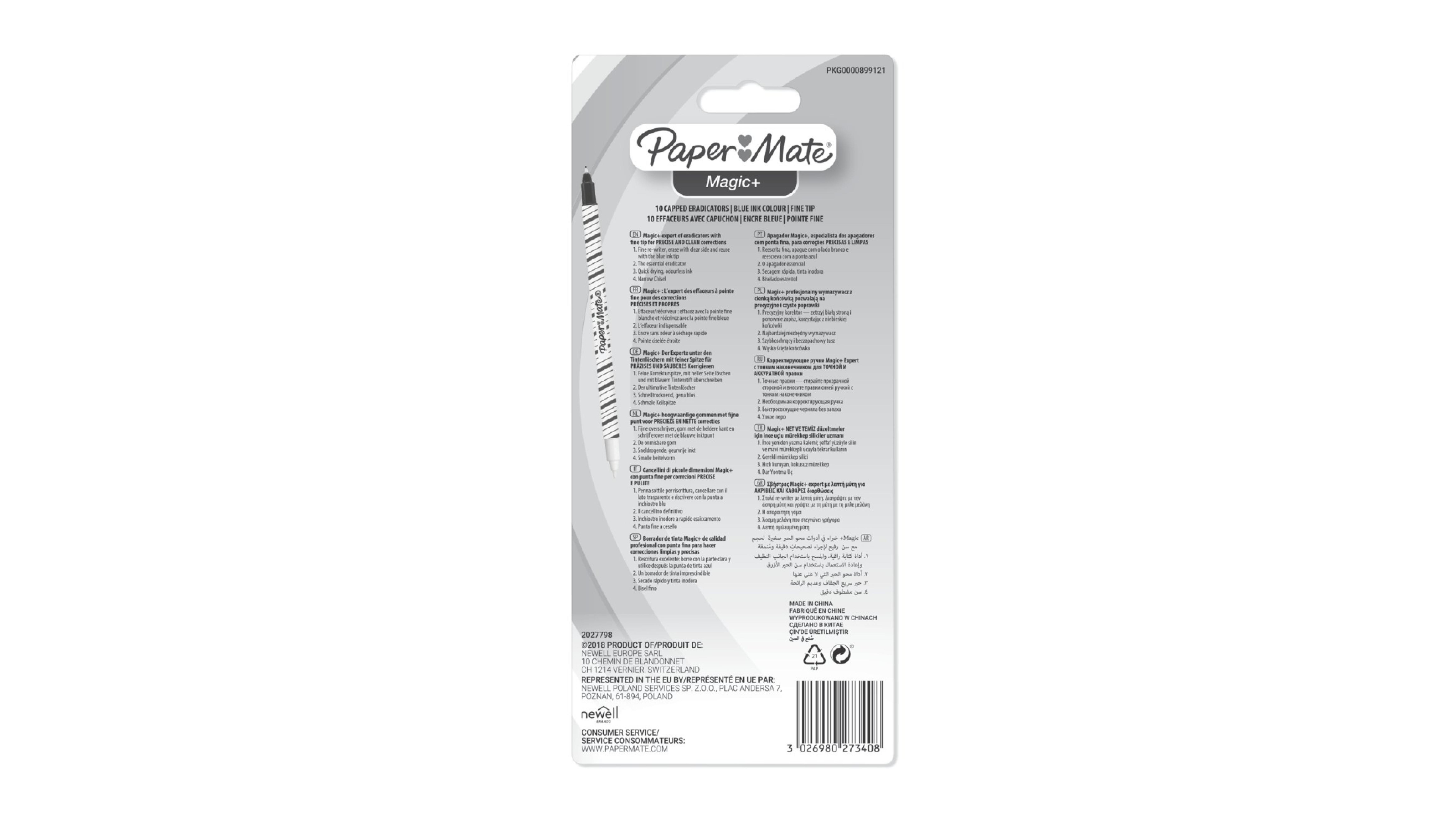 PAPER MATE Tintenloescher Magic+ Rundspitze 10er Blister