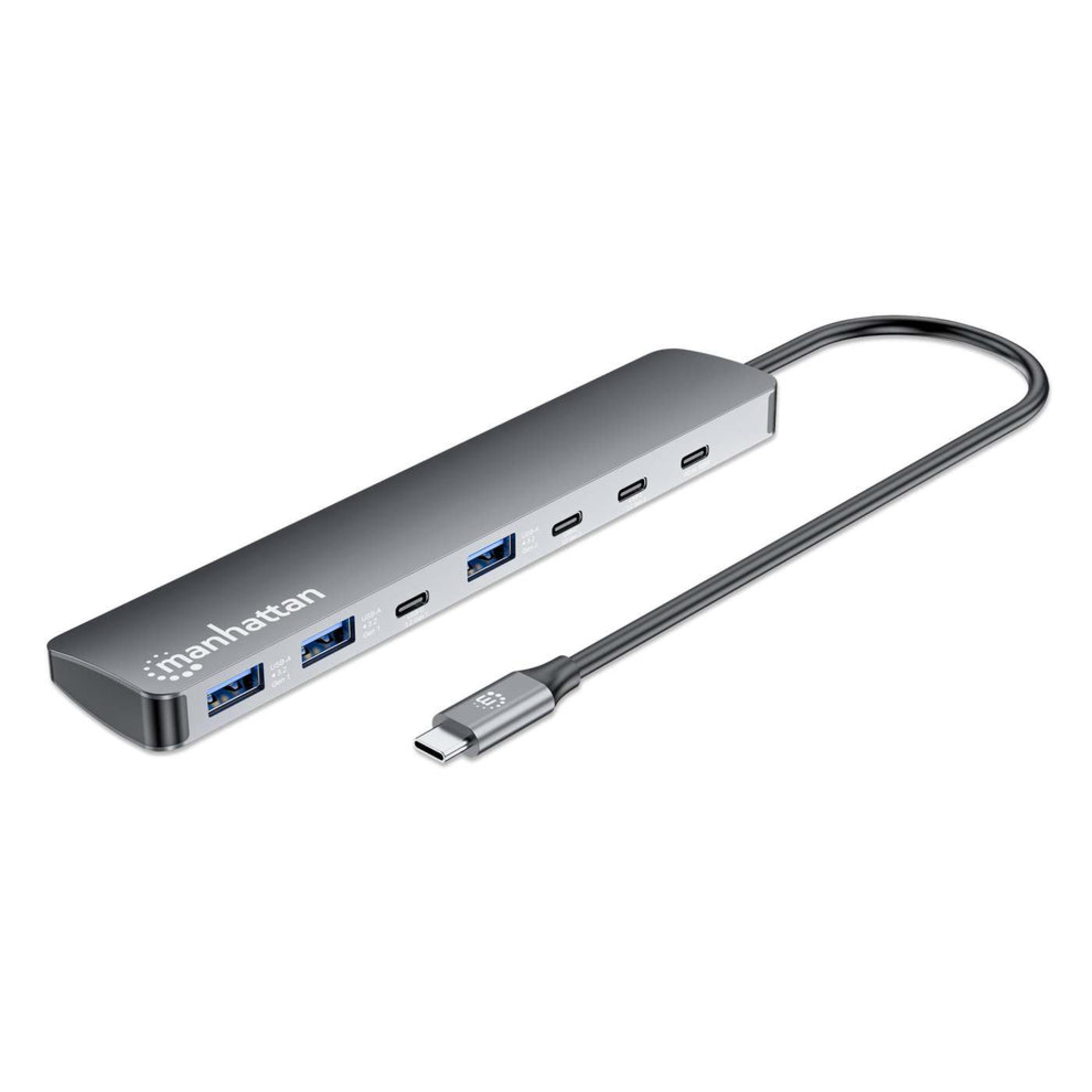 MANHATTAN 7-Port USB-C/USB-A Hub 4+3 mit Power Delivery