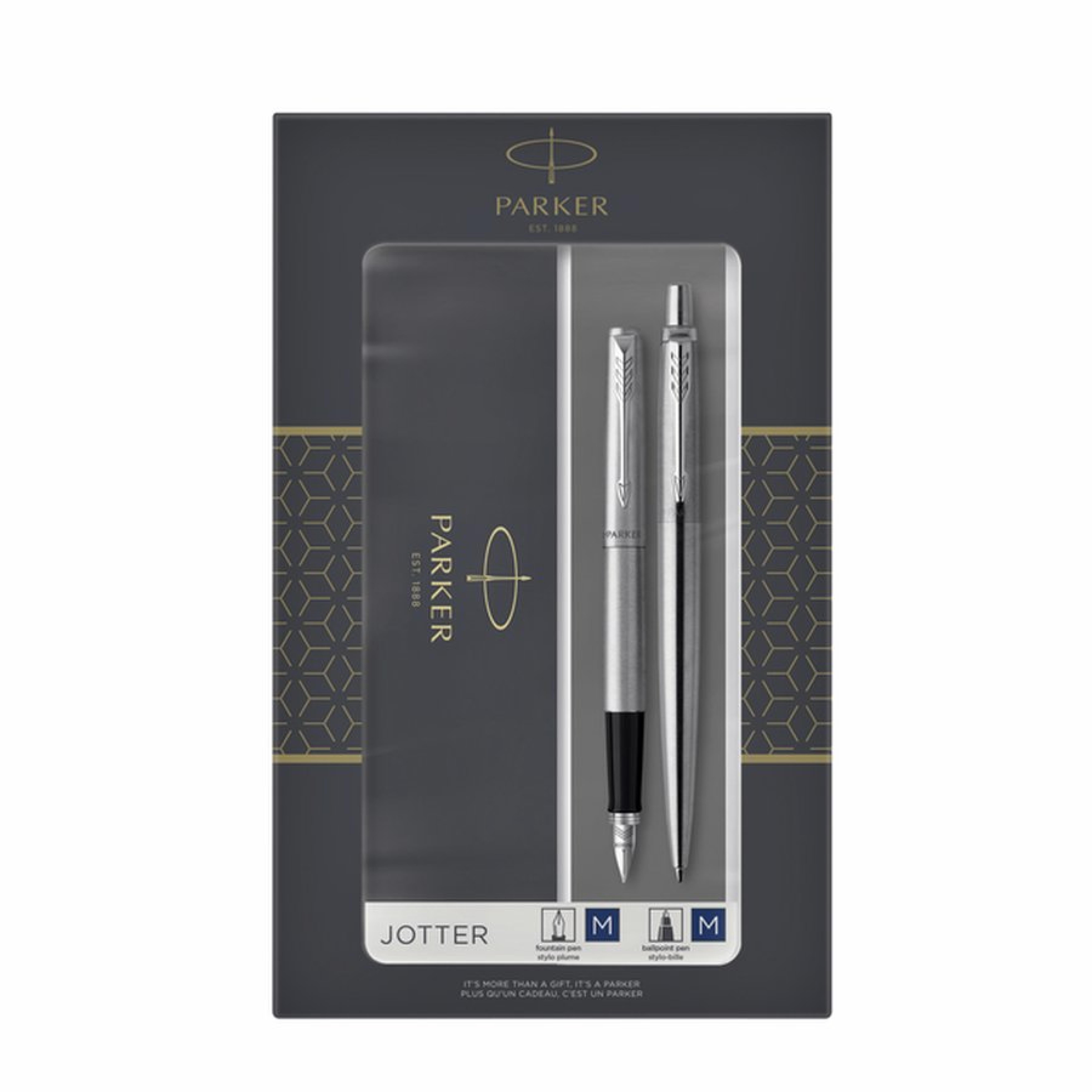 PARKER Fueller & Kugelschreiber DuoSet Jotter Edelstahl C.C. Geschenkb