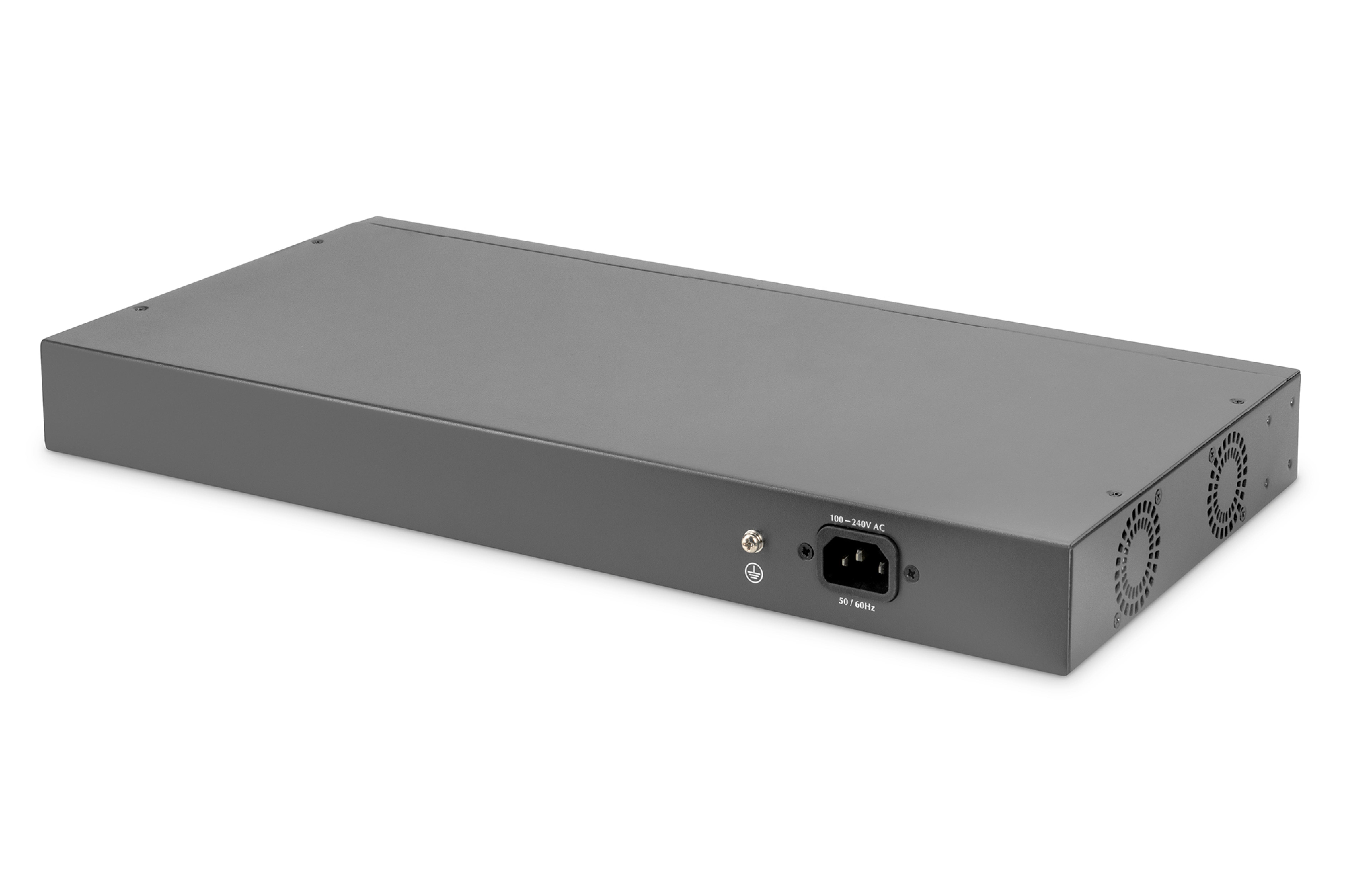 DIGITUS Switch 24-Port 10/100 370W PoE Unmanaged schwarz