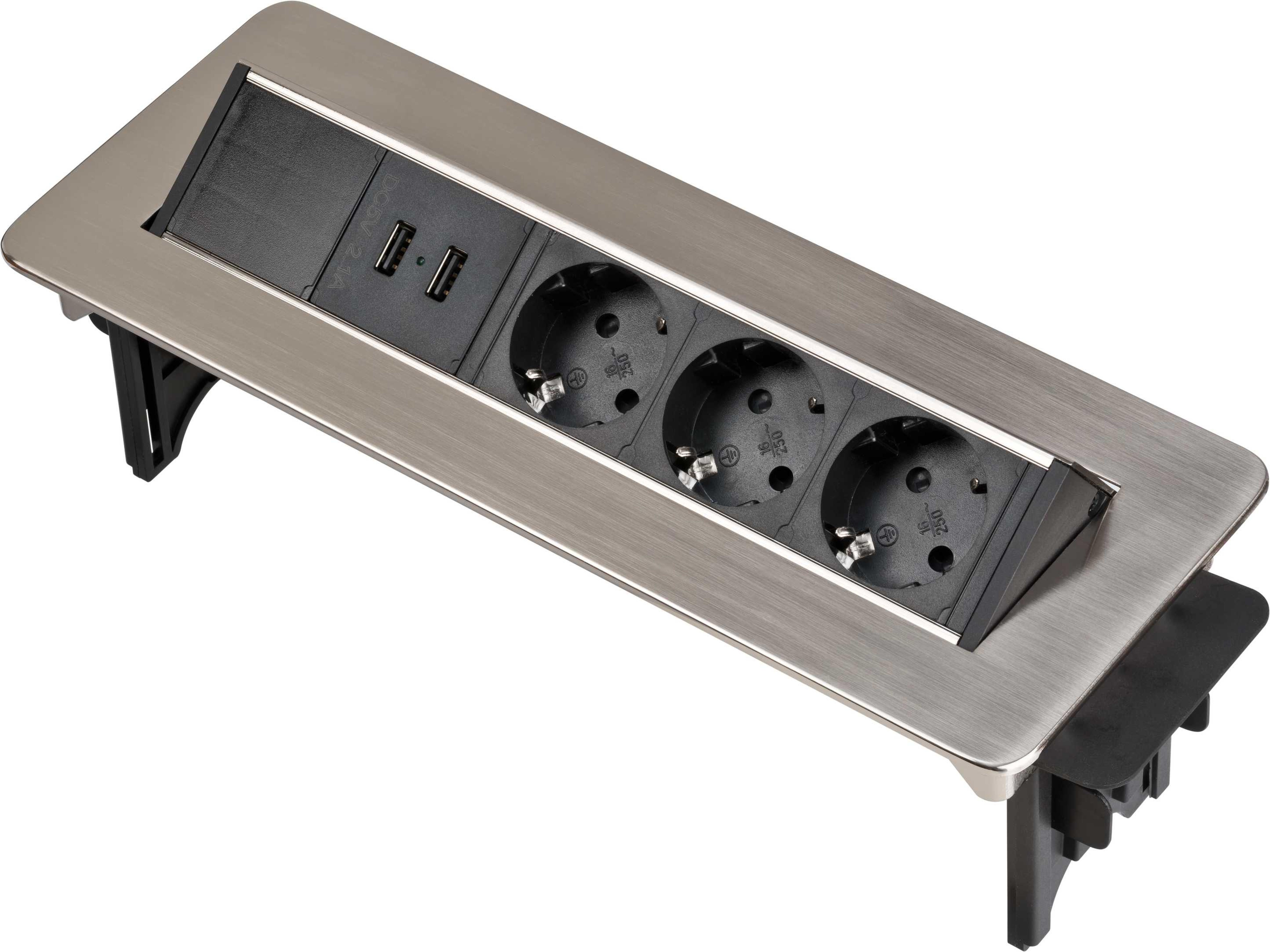 Brennenstuhl Tischsteckdosenleiste Indesk Power 3x 2xUSB