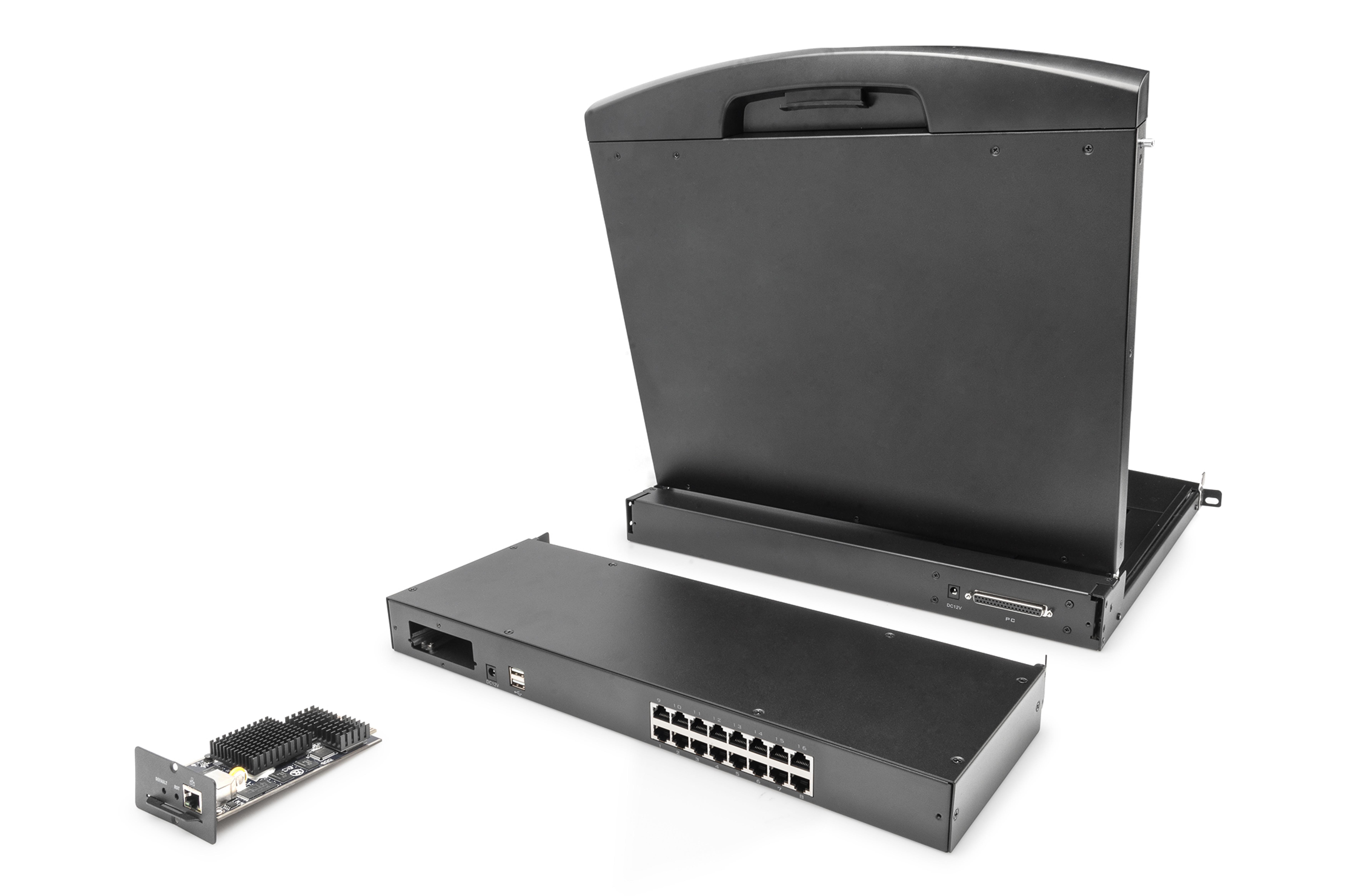 DIGITUS modularer KVM-Switch 16-Port Cat 5