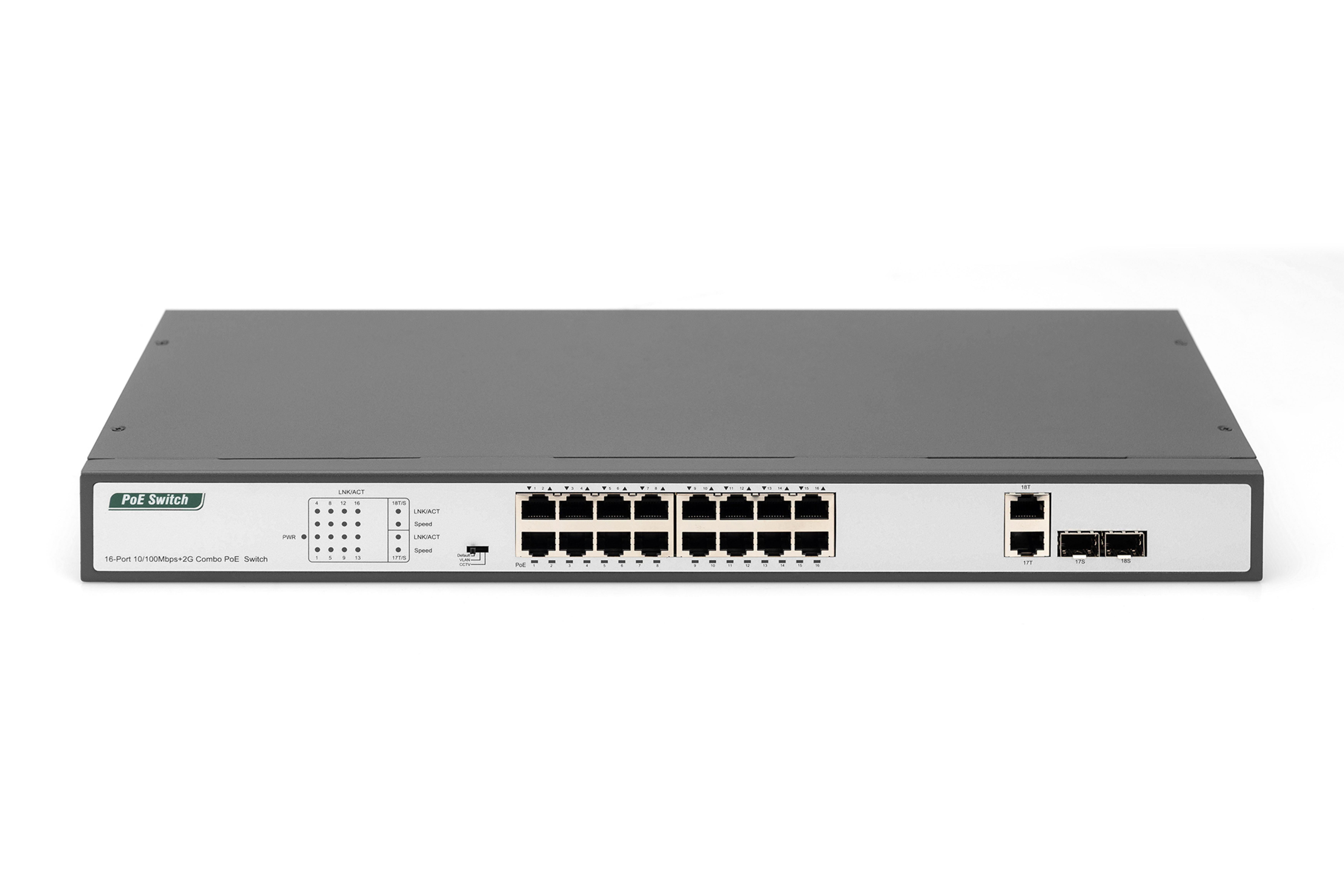 DIGITUS Switch 16-Port 10/100 250W PoE Unmanaged schwarz