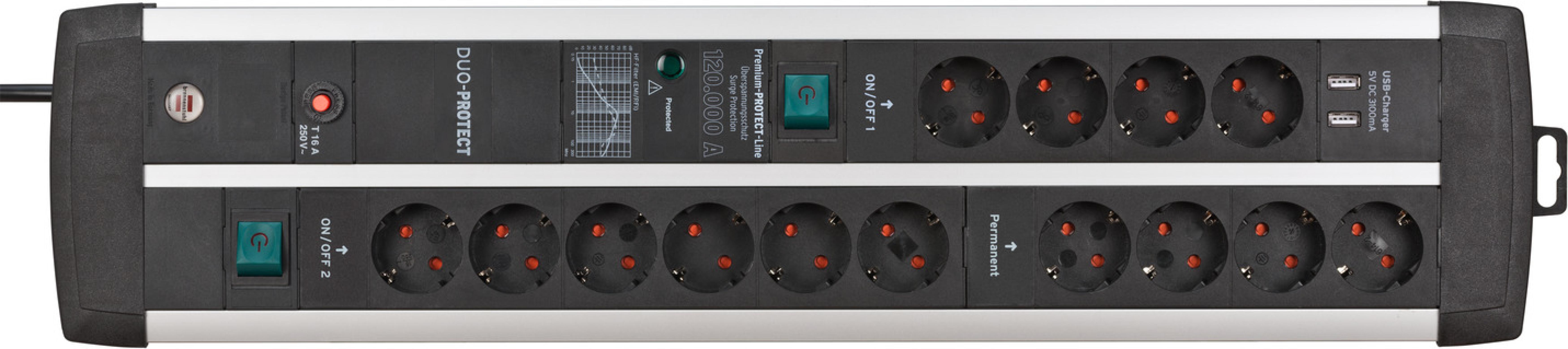Brennenstuhl Steckdosenleiste PPL Duo 14x 3m 2xUSB