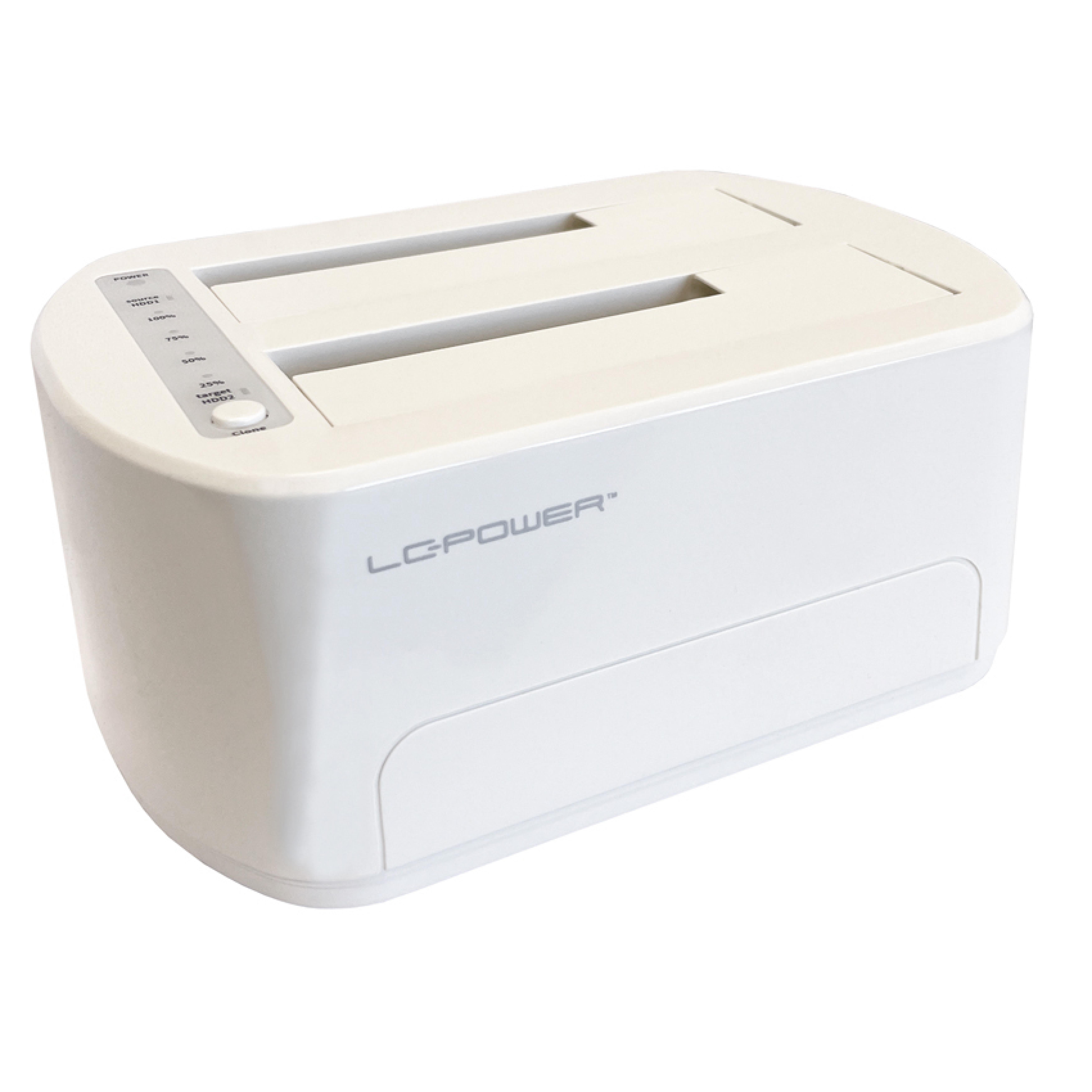 LC-Power Dockingstation USB 3.2 2,5"/3,5" SATA/SSD (White)