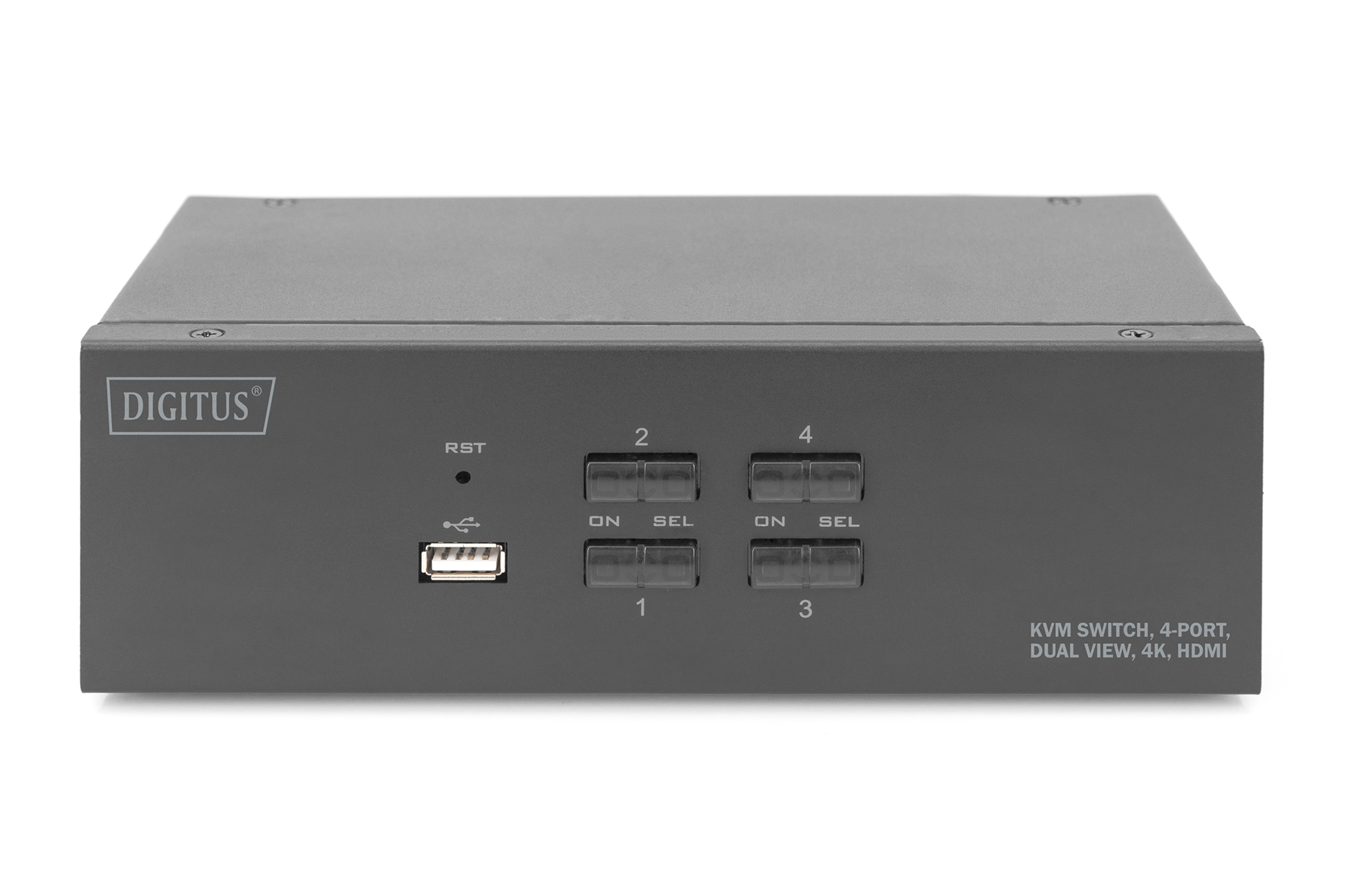 DIGITUS KVM Switch 4-Port 4K30Hz 2xHDMI 2xUSBA 2x3,5mKlinke