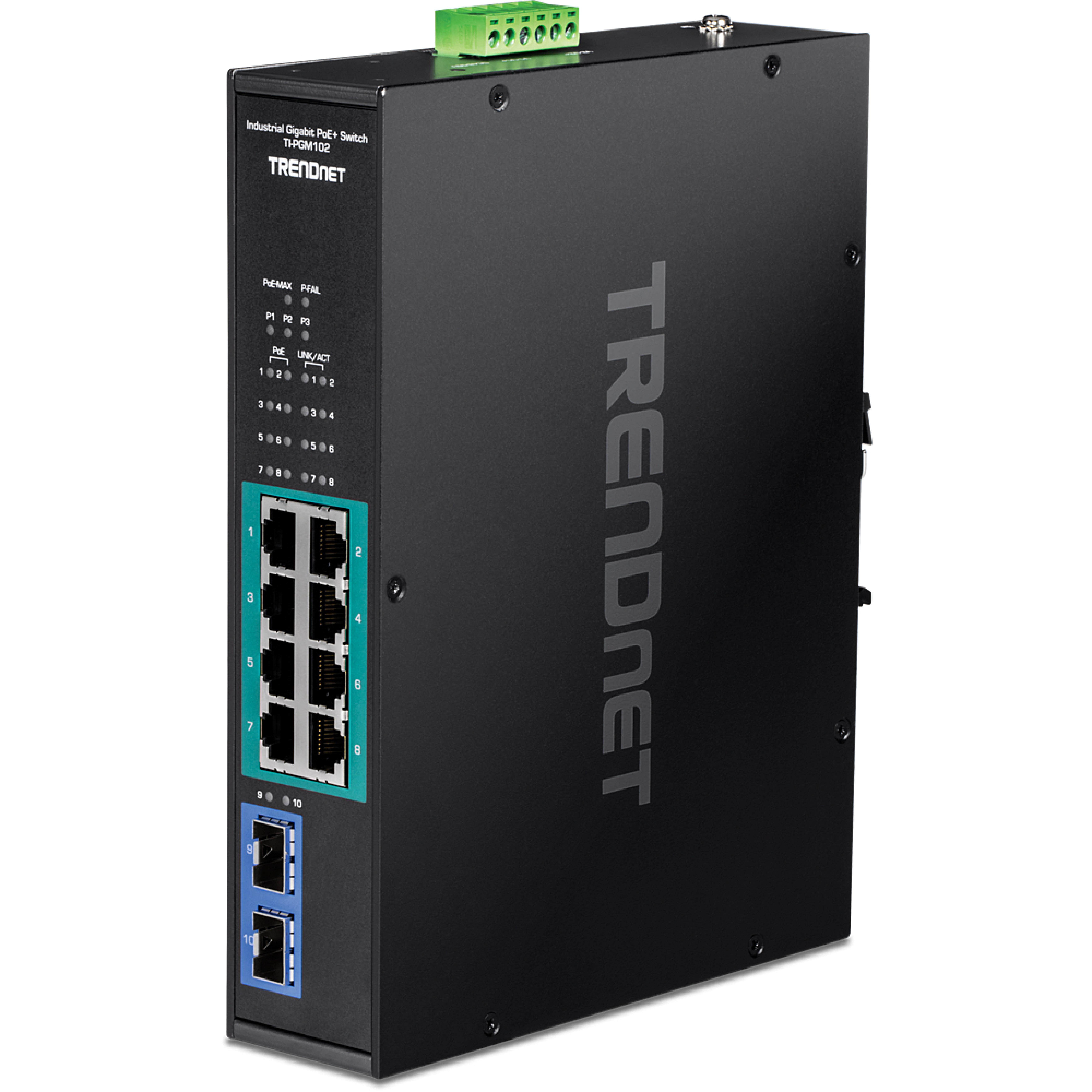 TRENDnet 10-port Indust. Gbit PoE+ DIN-Rail Switch -20/+65°C