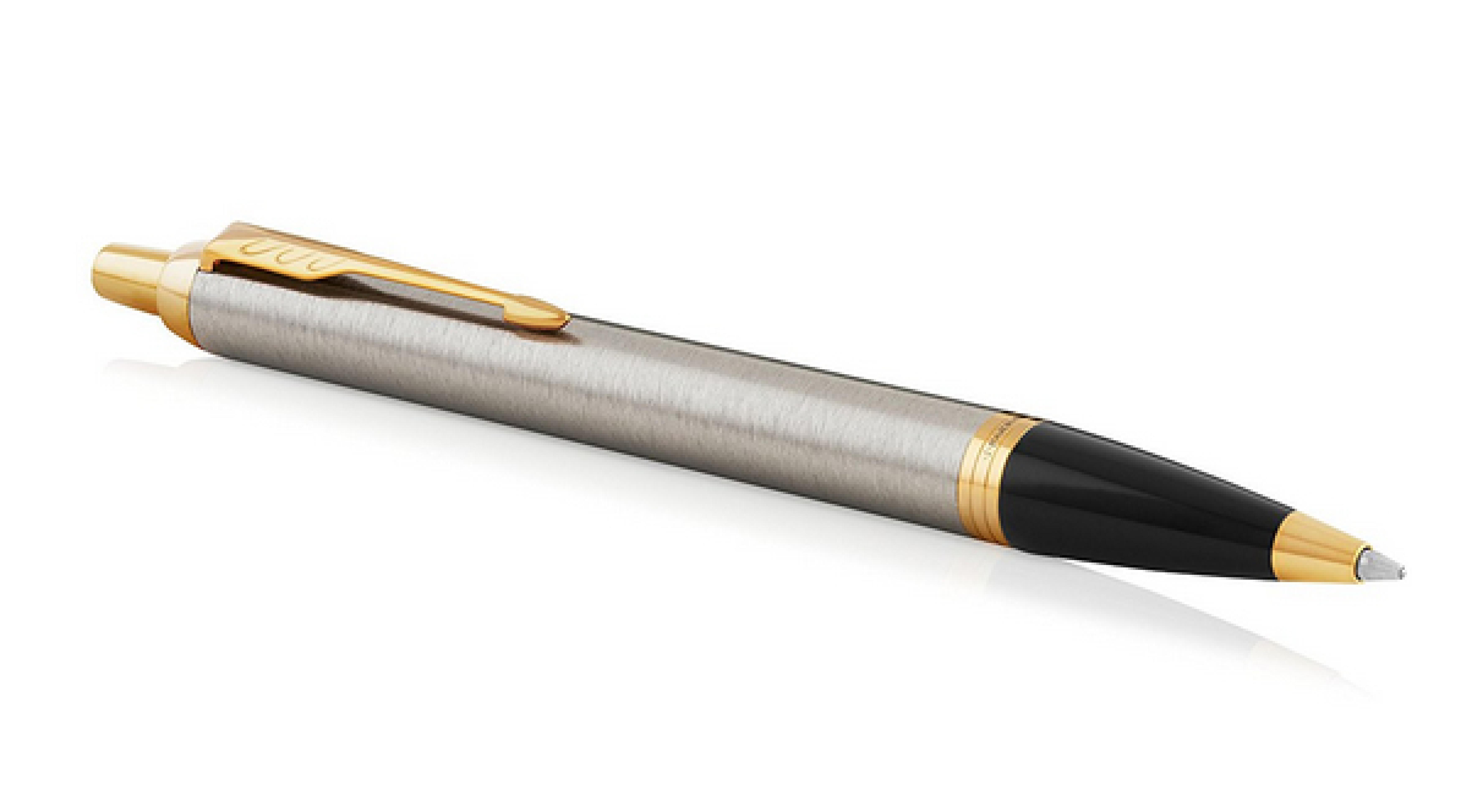 PARKER Kugelschreiber IM Brushed Metal M Blau Geschenkb