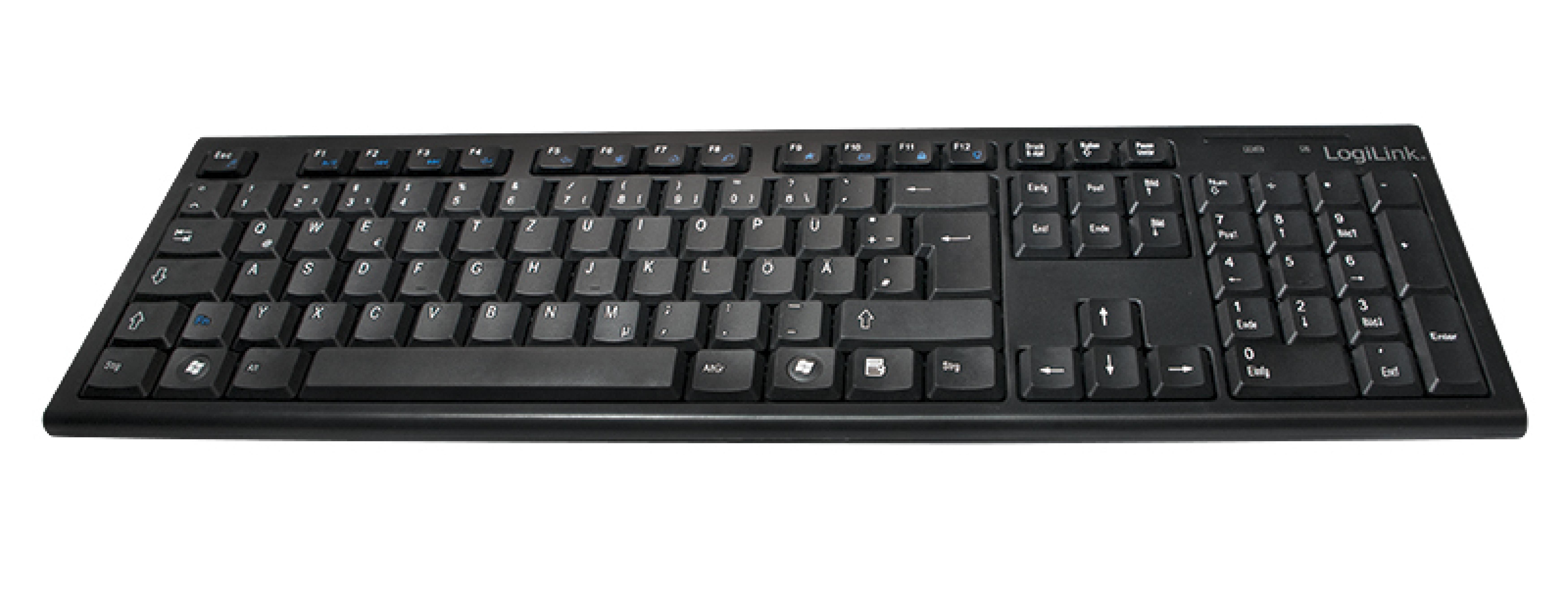 Logilink Tastatur Wireless 2,4GHz mit Maus black