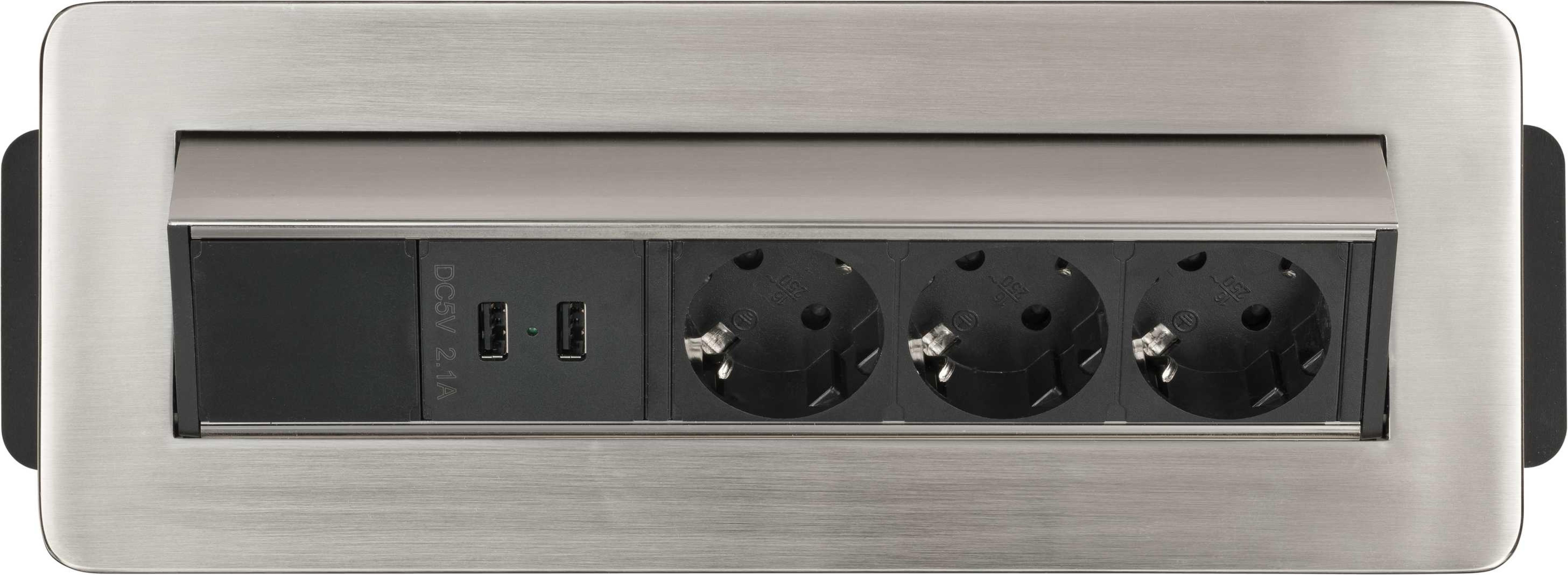 Brennenstuhl Tischsteckdosenleiste Indesk Power 3x 2xUSB