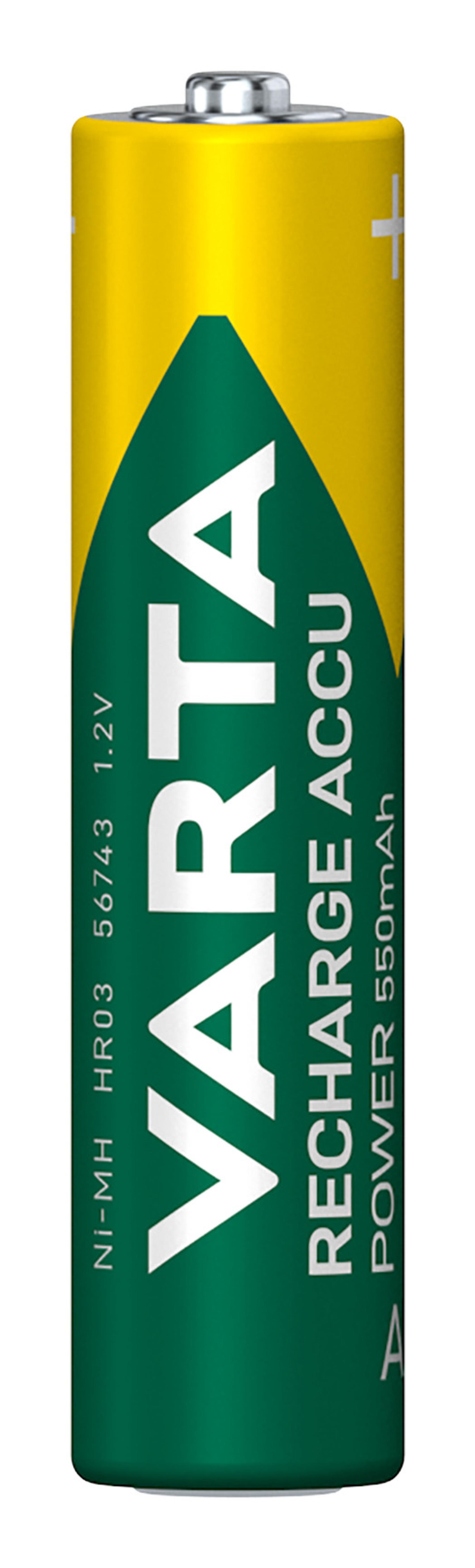 Varta Akku RECHARGE Power AAA HR03 550mAh 4St.