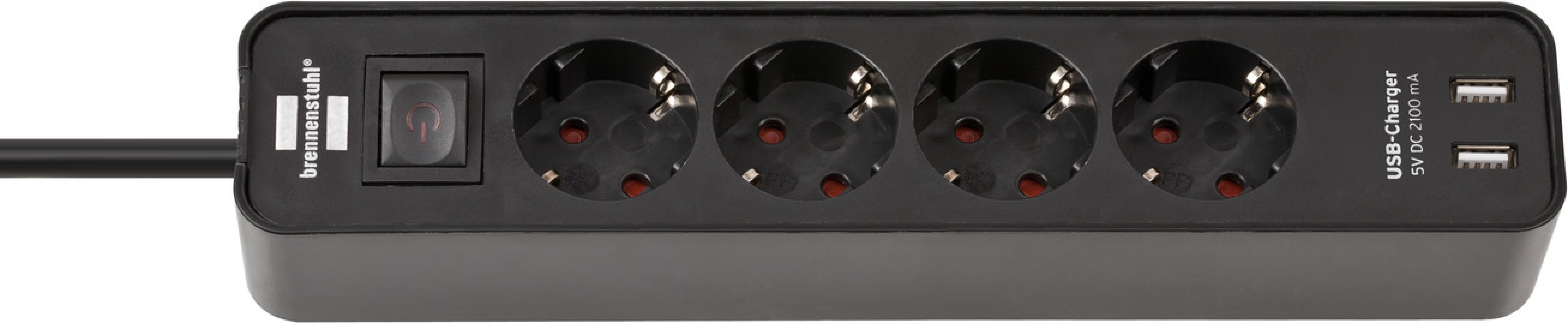Brennenstuhl Steckdosenleiste Ecolor 4x+USB schwarz 1.5m