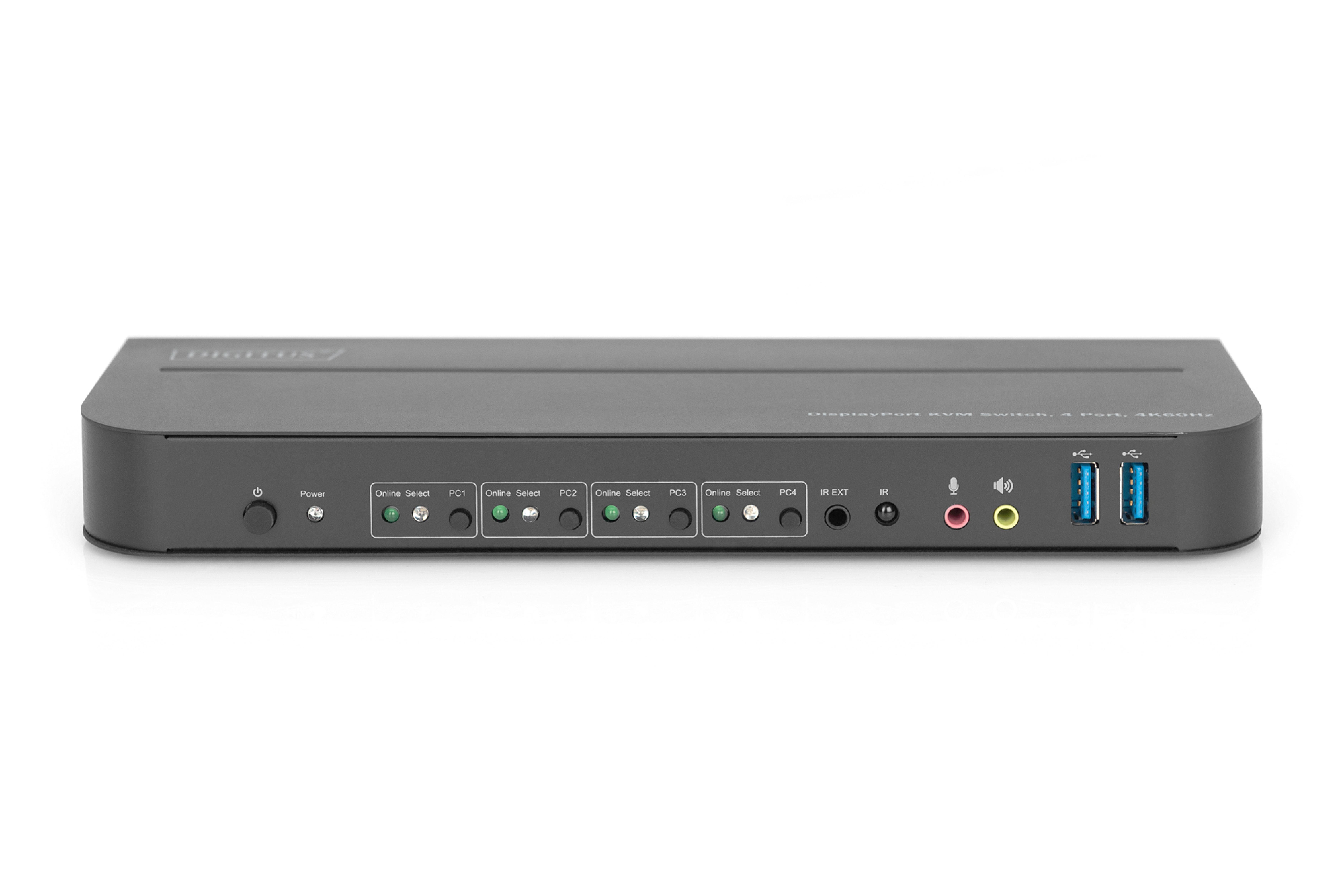 DIGITUS KVM Switch 4-Port, 4K60Hz, 4x DP in, 1x DP/HDMI out