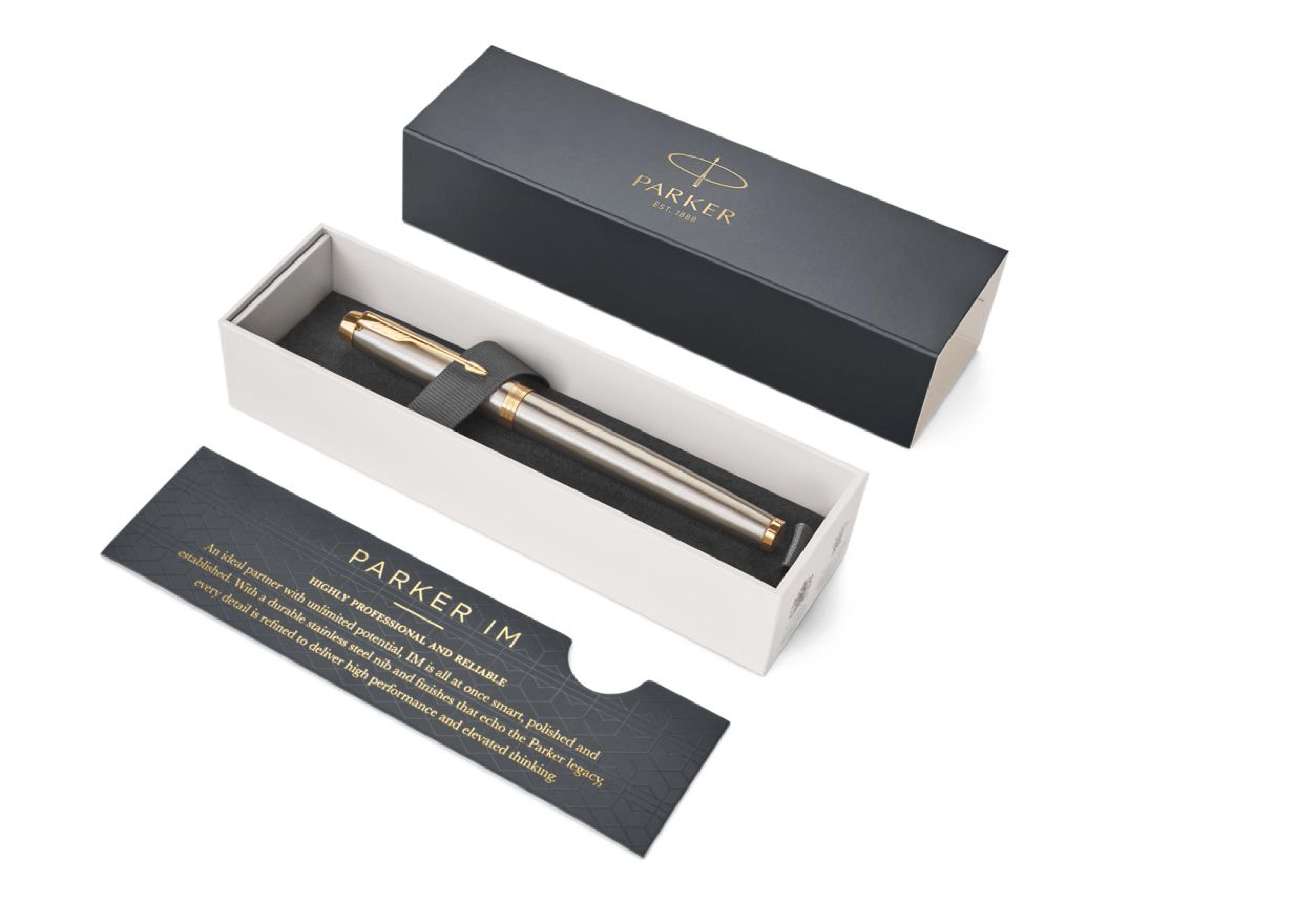 PARKER Fueller IM Brushed Metal M Blau Geschenk
