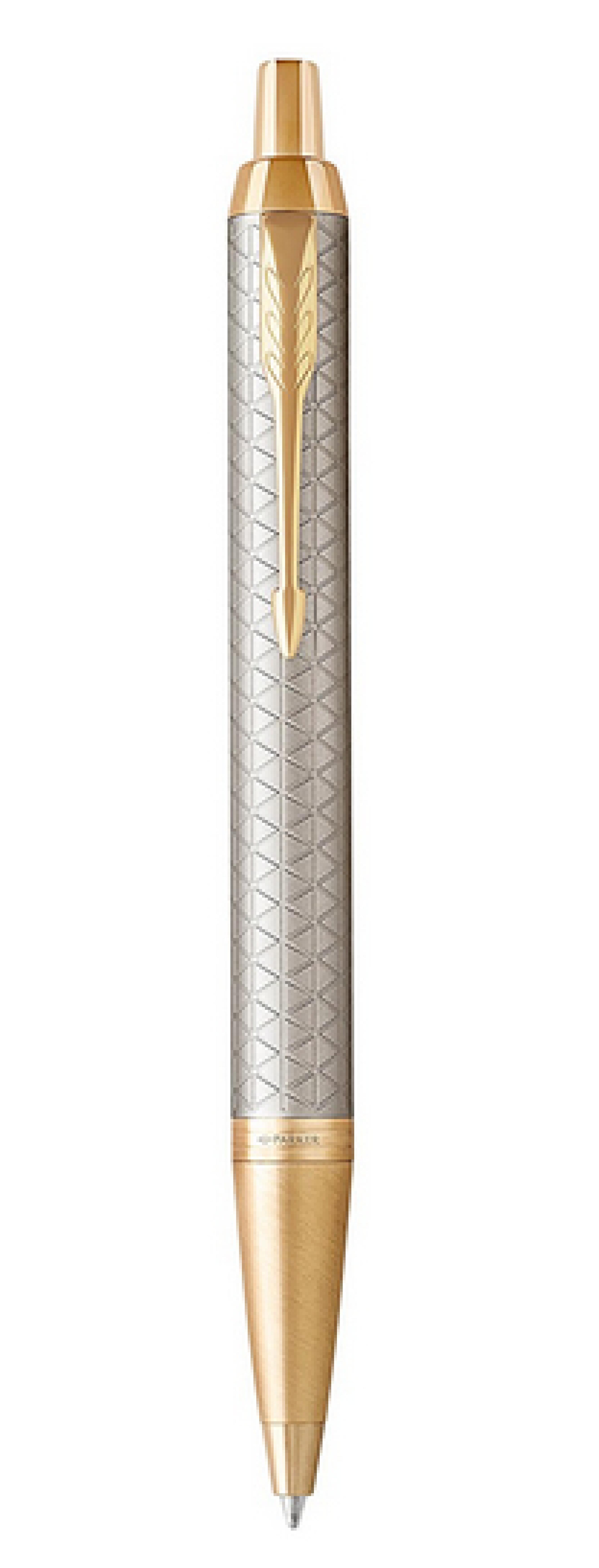 PARKER Kugelschreiber IM Premium Warm Silver M Blau Geschenkb