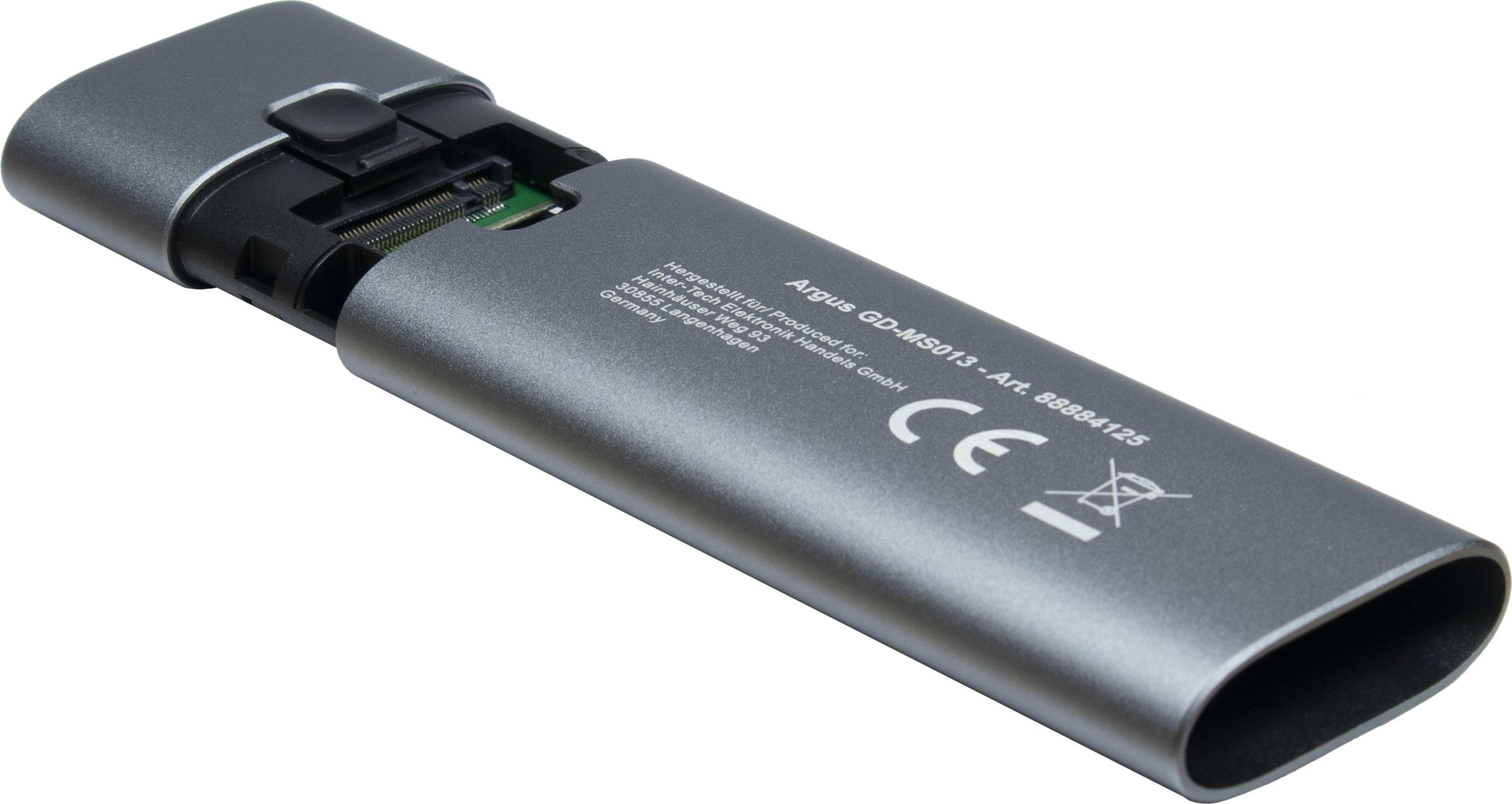 Inter-Tech Festplattengehaeuse GD-MS013 M.2 113x37x12mm grau