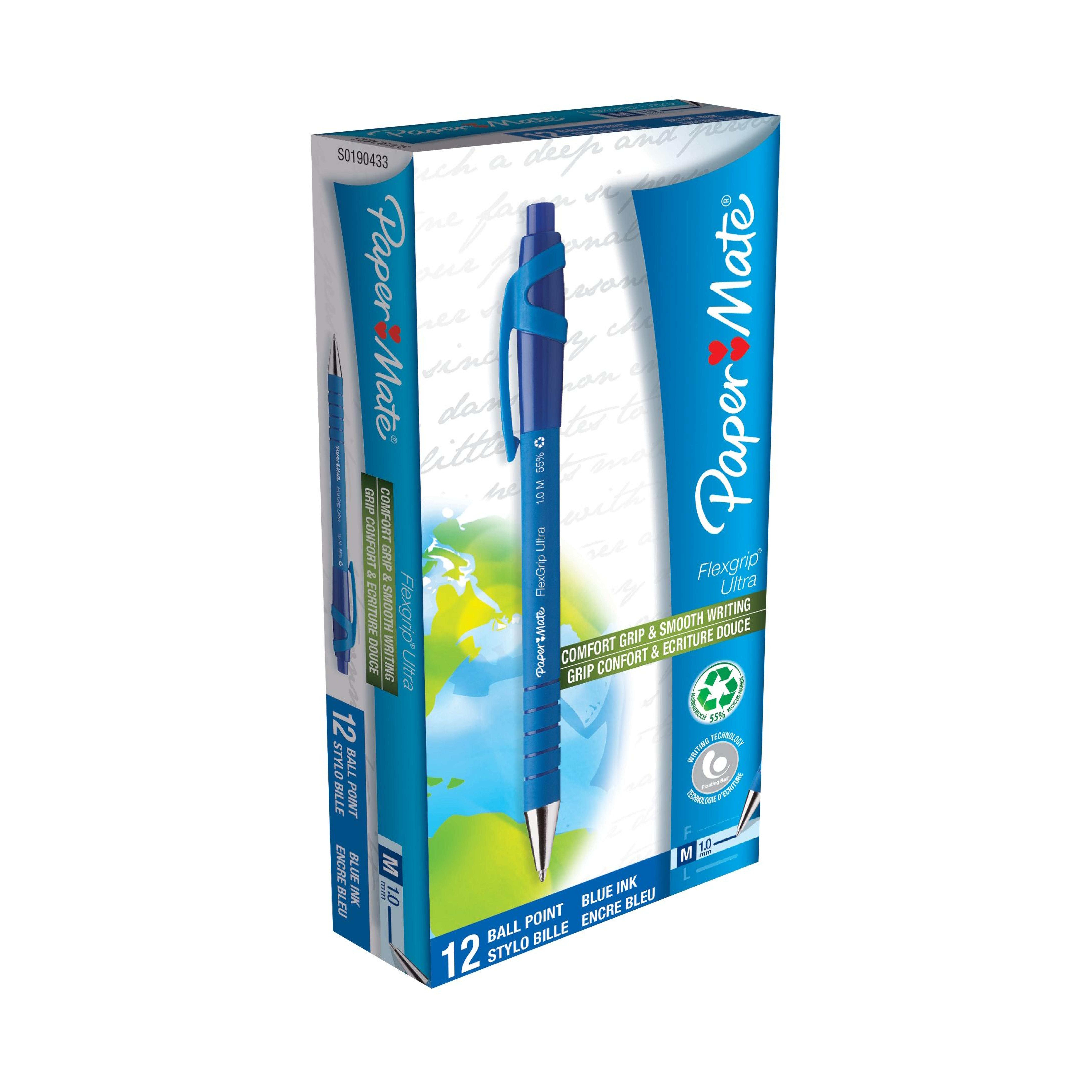 PAPER MATE Kugelschreiber Flexgrip Ultra RT M Blau 12 Stueck