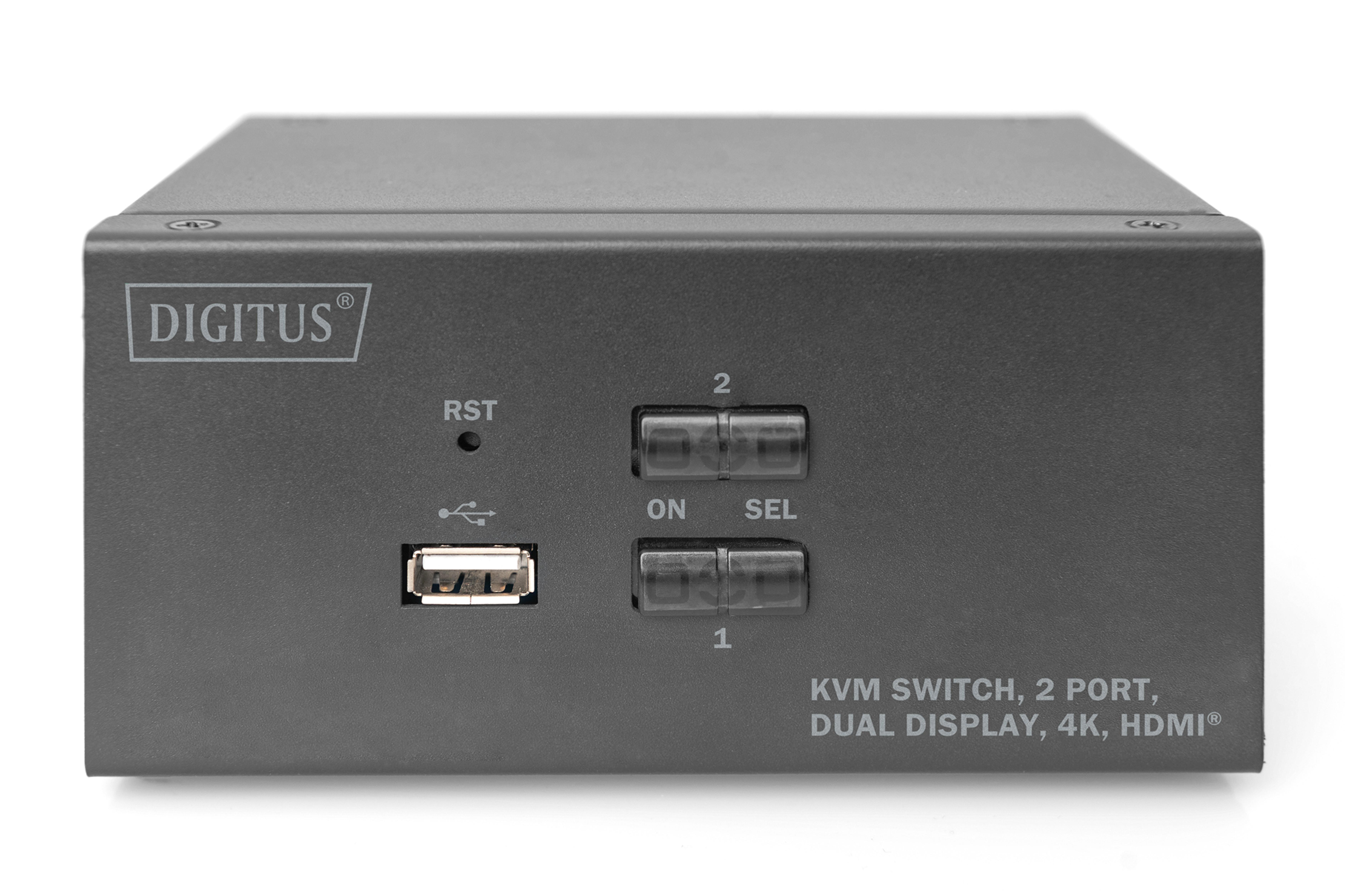DIGITUS KVM Switch, 2-Port, Dual-Display. 4K, HDMI