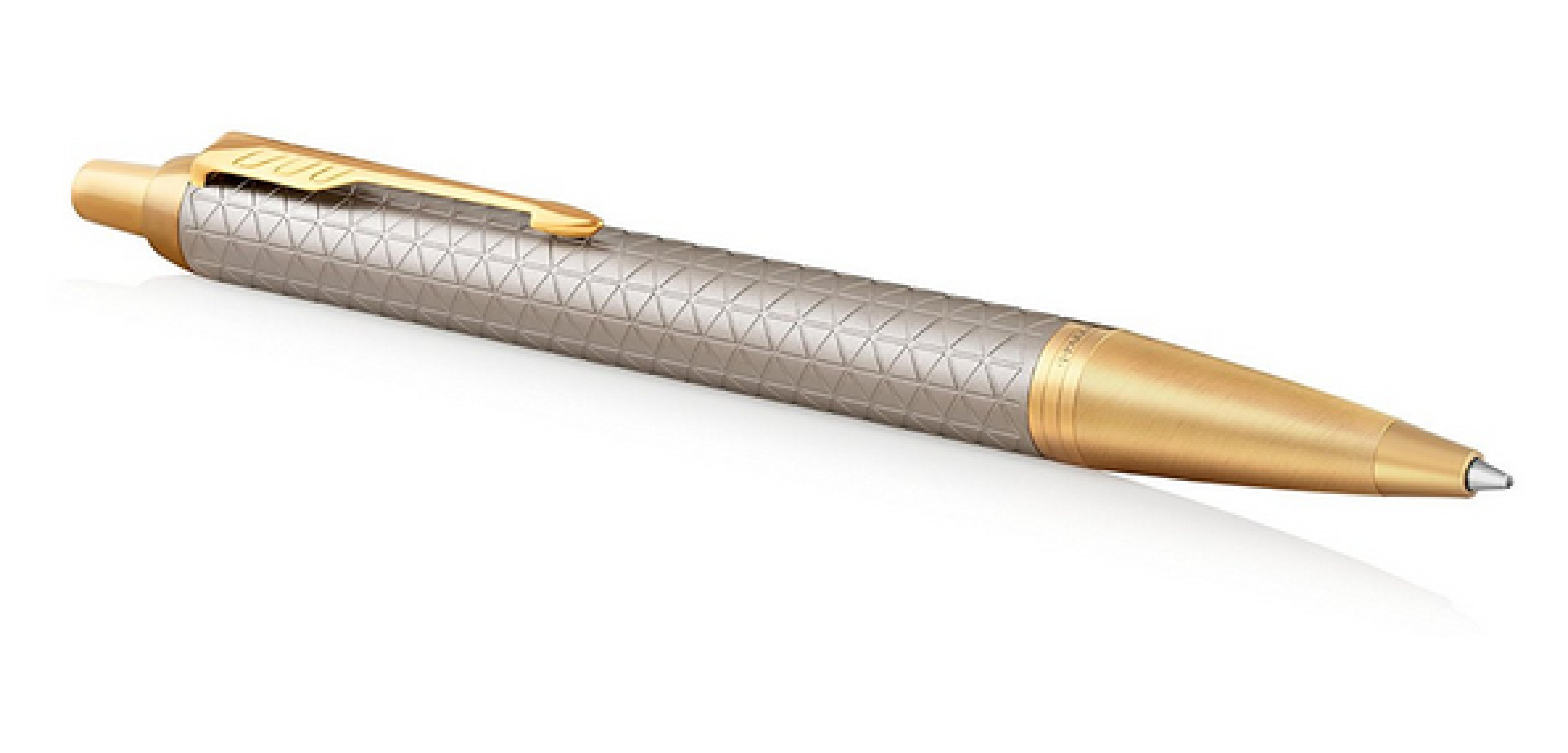 PARKER Kugelschreiber IM Premium Warm Silver M Blau Geschenkb
