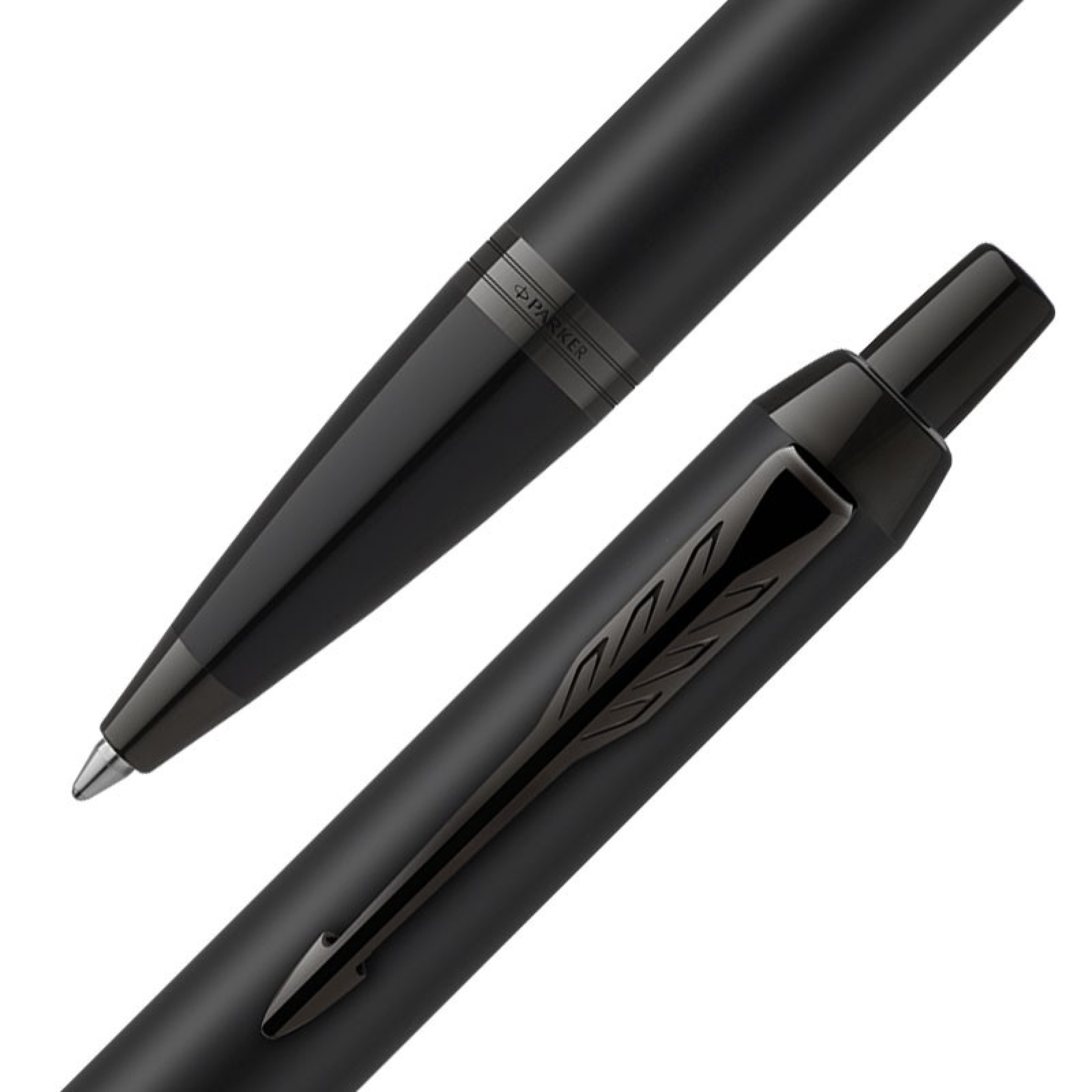 PARKER Kugelschreiber IM Achromatic Rings Black PVD M Blau Geschenkb