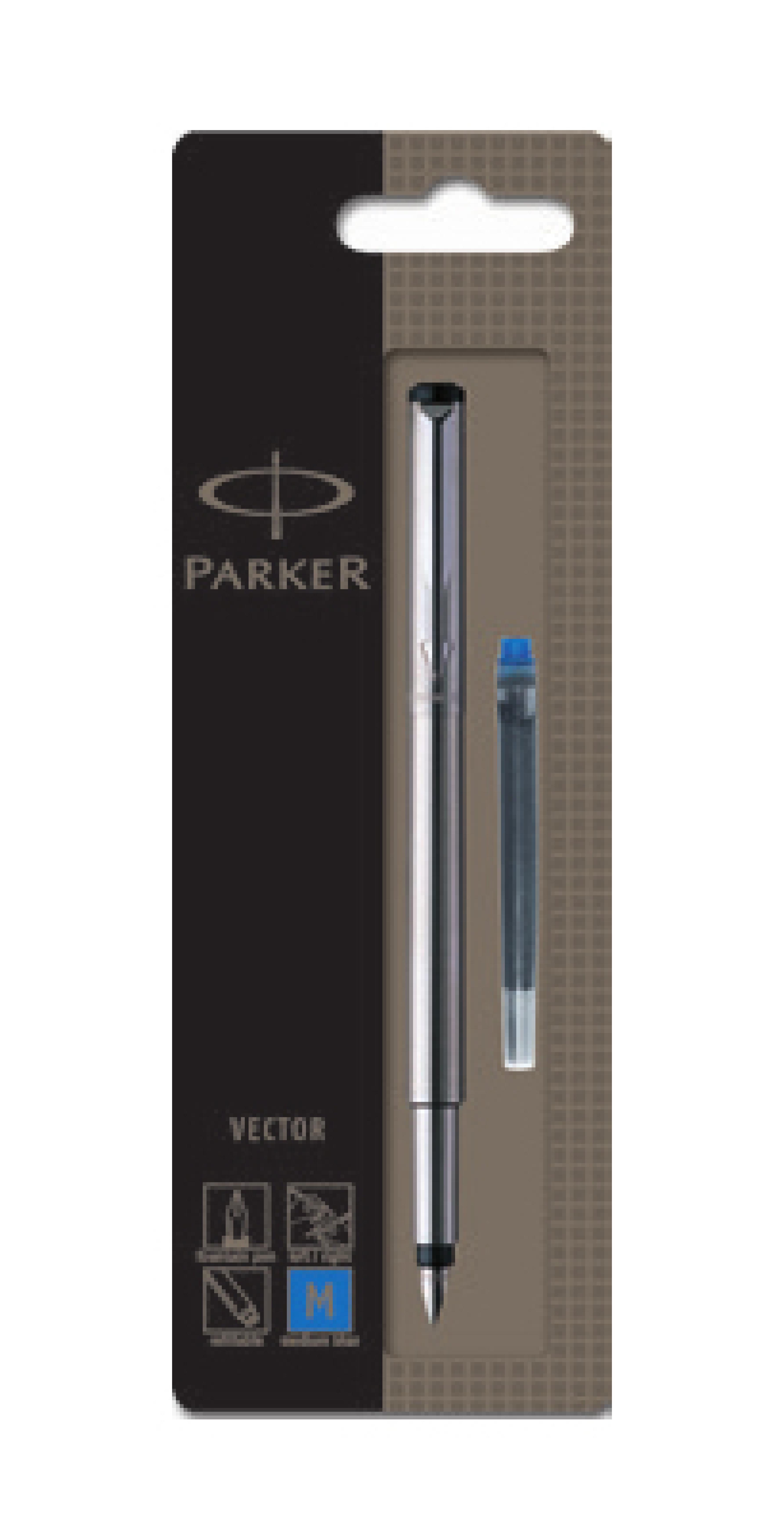 PARKER Fueller VECTOR Edelstahl M Blau Blister