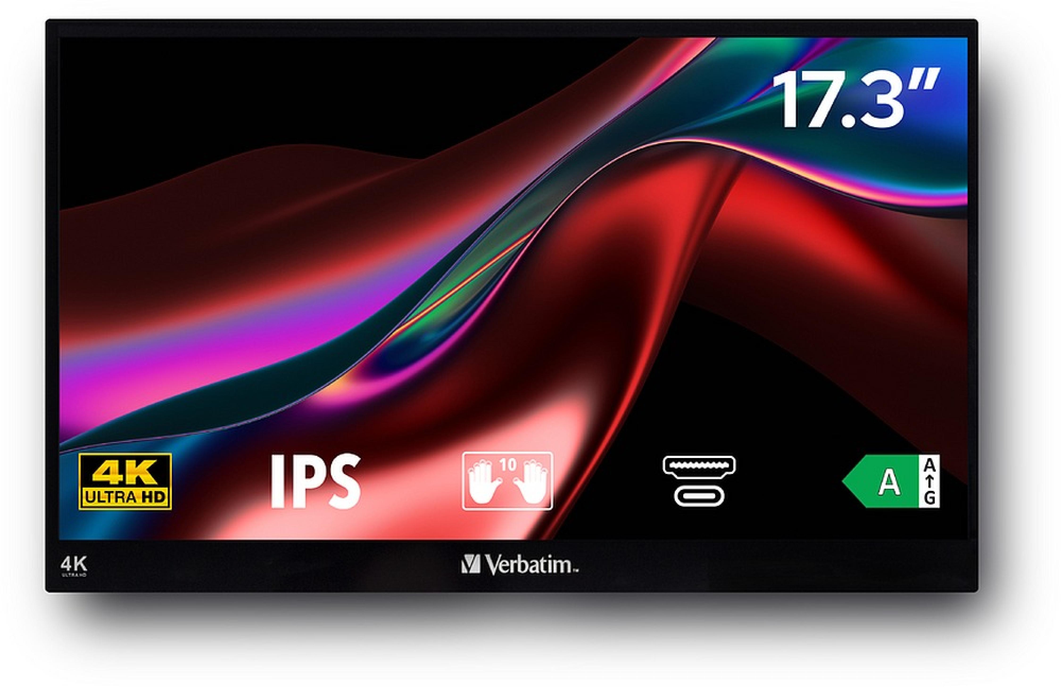 VERBATIM PMT-17-4K Tragbarer Touchscreen-Monitor 17,3" 4K Ultra HD Metallgehäuse