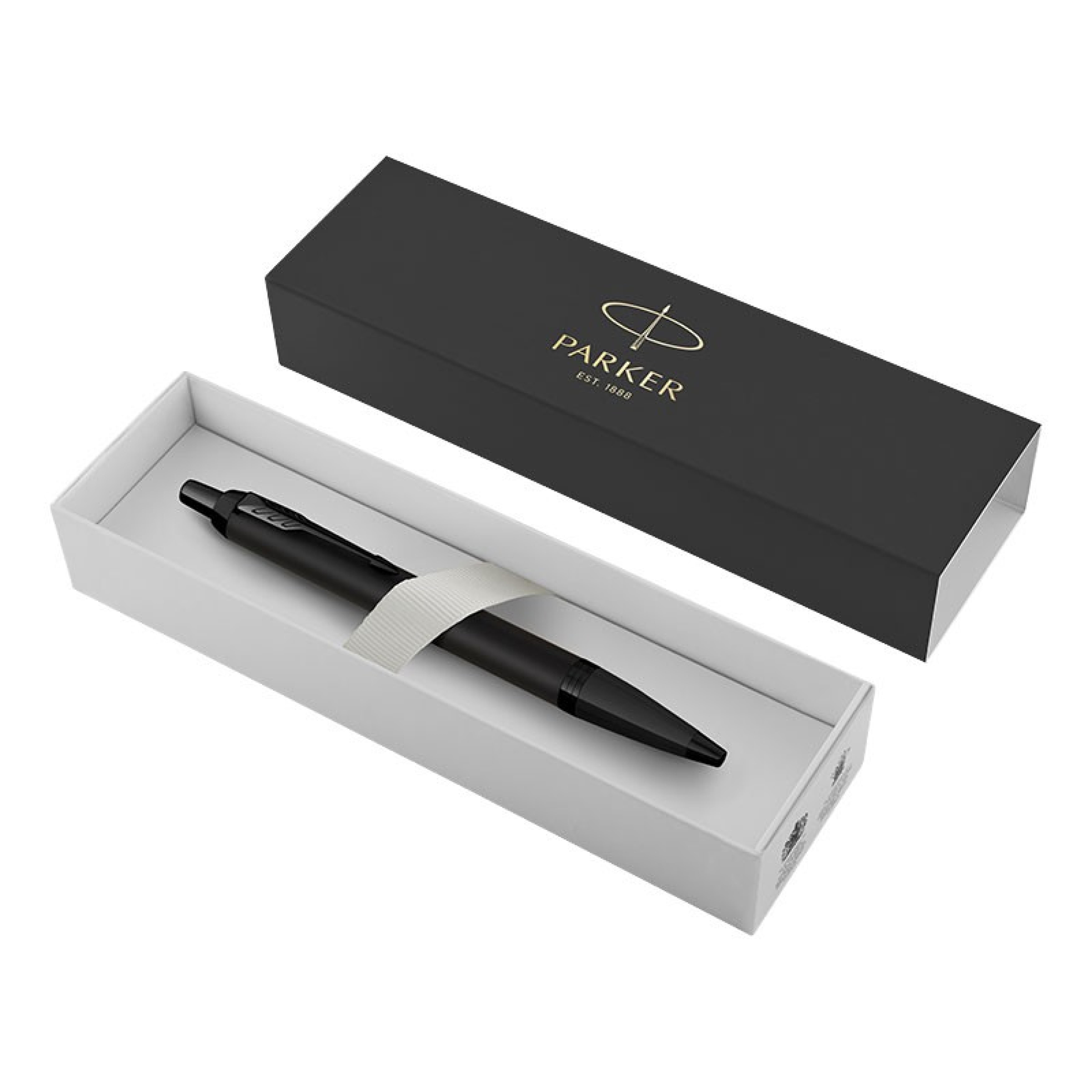 PARKER Kugelschreiber IM Achromatic Rings Black PVD M Blau Geschenkb