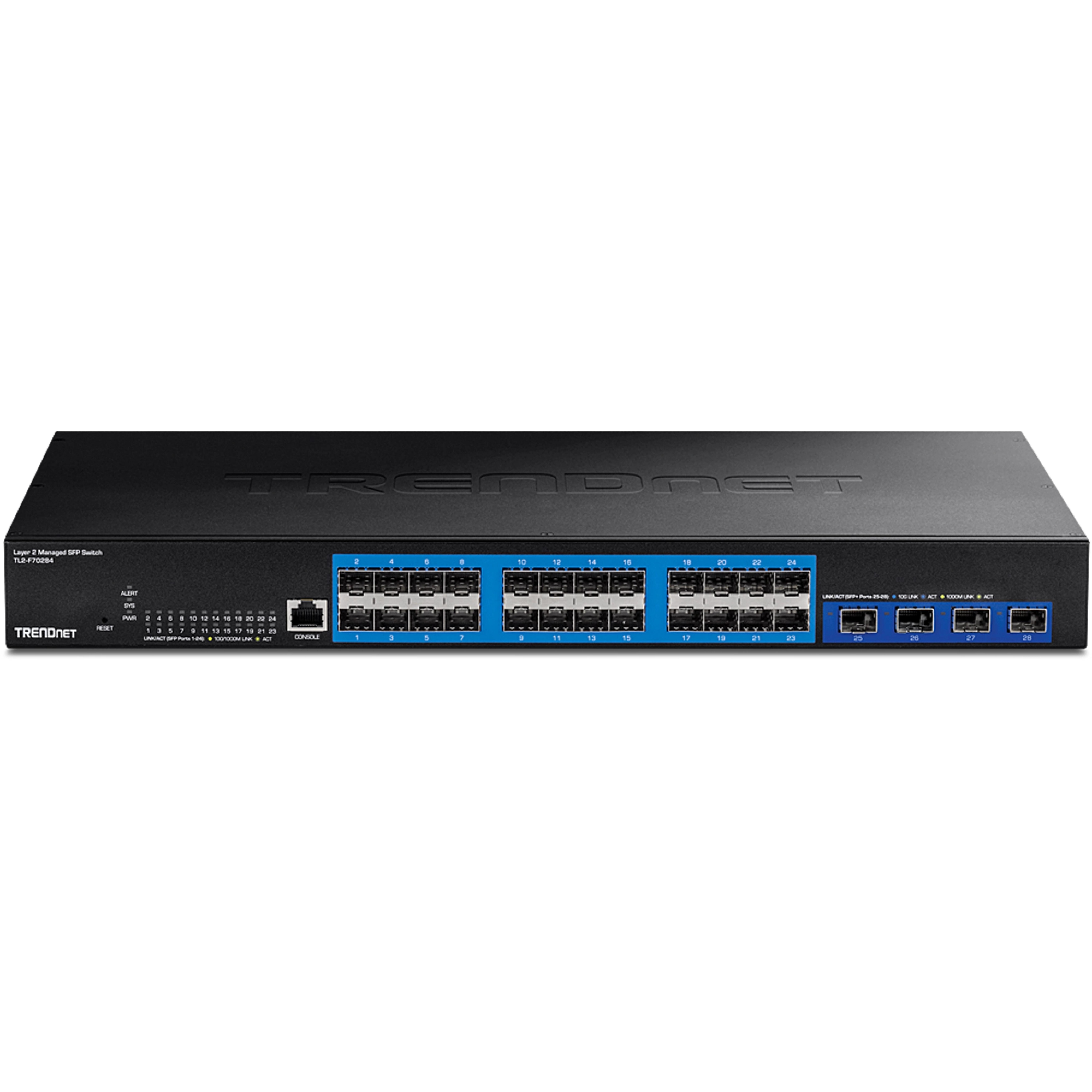 TRENDnet 28-Port Layer 2 Managed SFP Switch with 10G SFP+