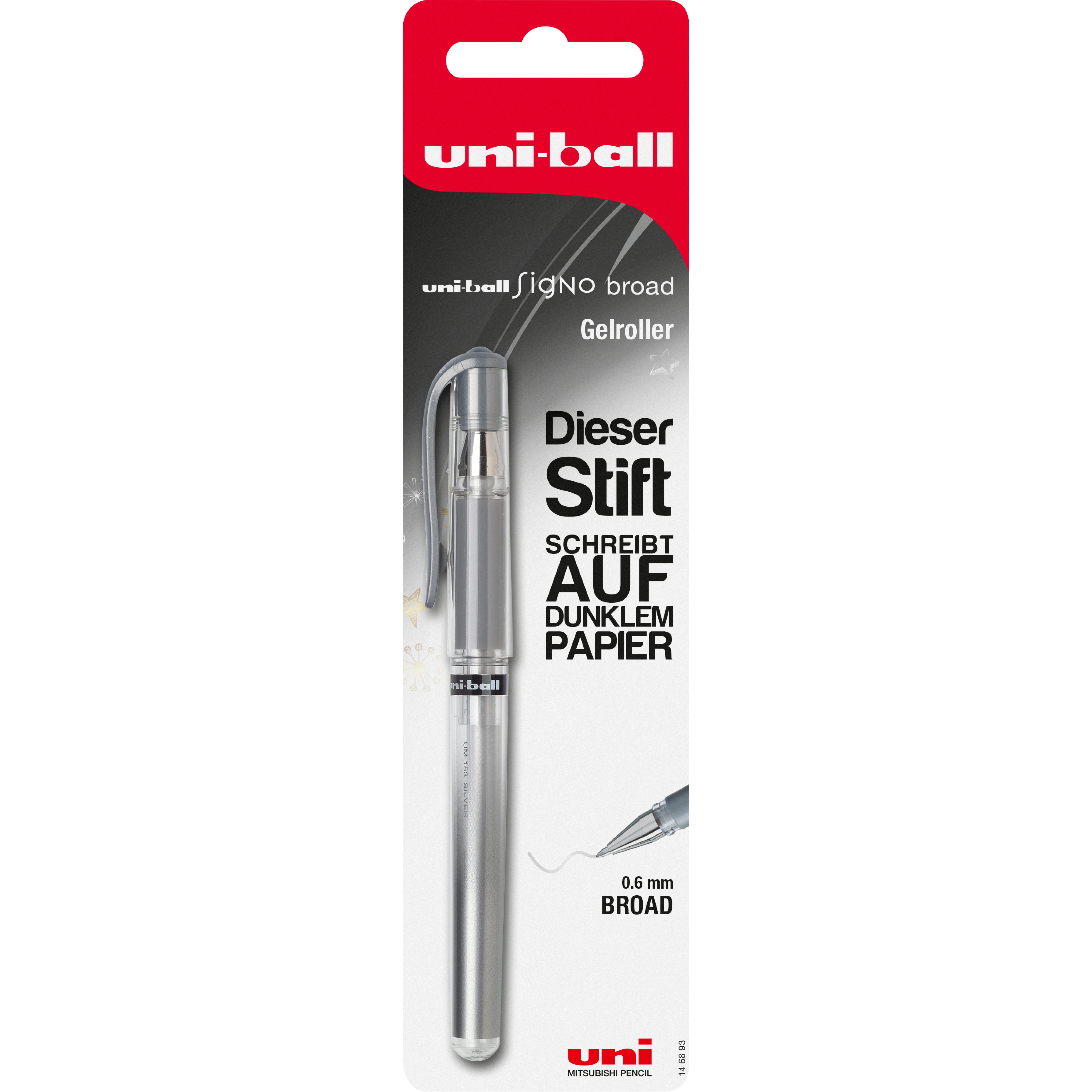 Mitsubishi Gelroller uni UB SIGNO UM-153 1,0mm silber BK