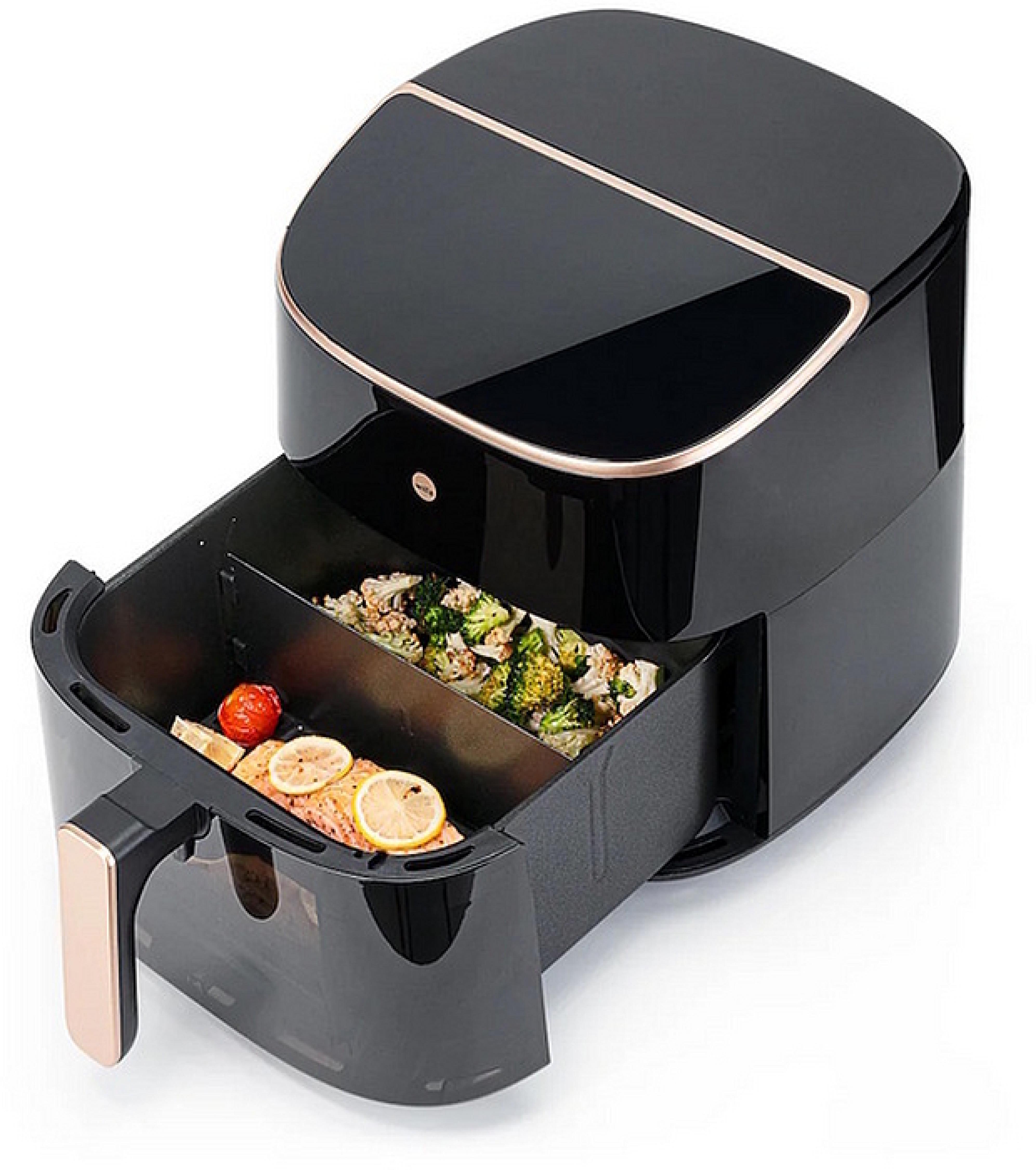 WILFA Heißluftfritteuse DUALFRY SPLIT, 8L, 1600W+500W, AFD-80SPLIT, schwarz