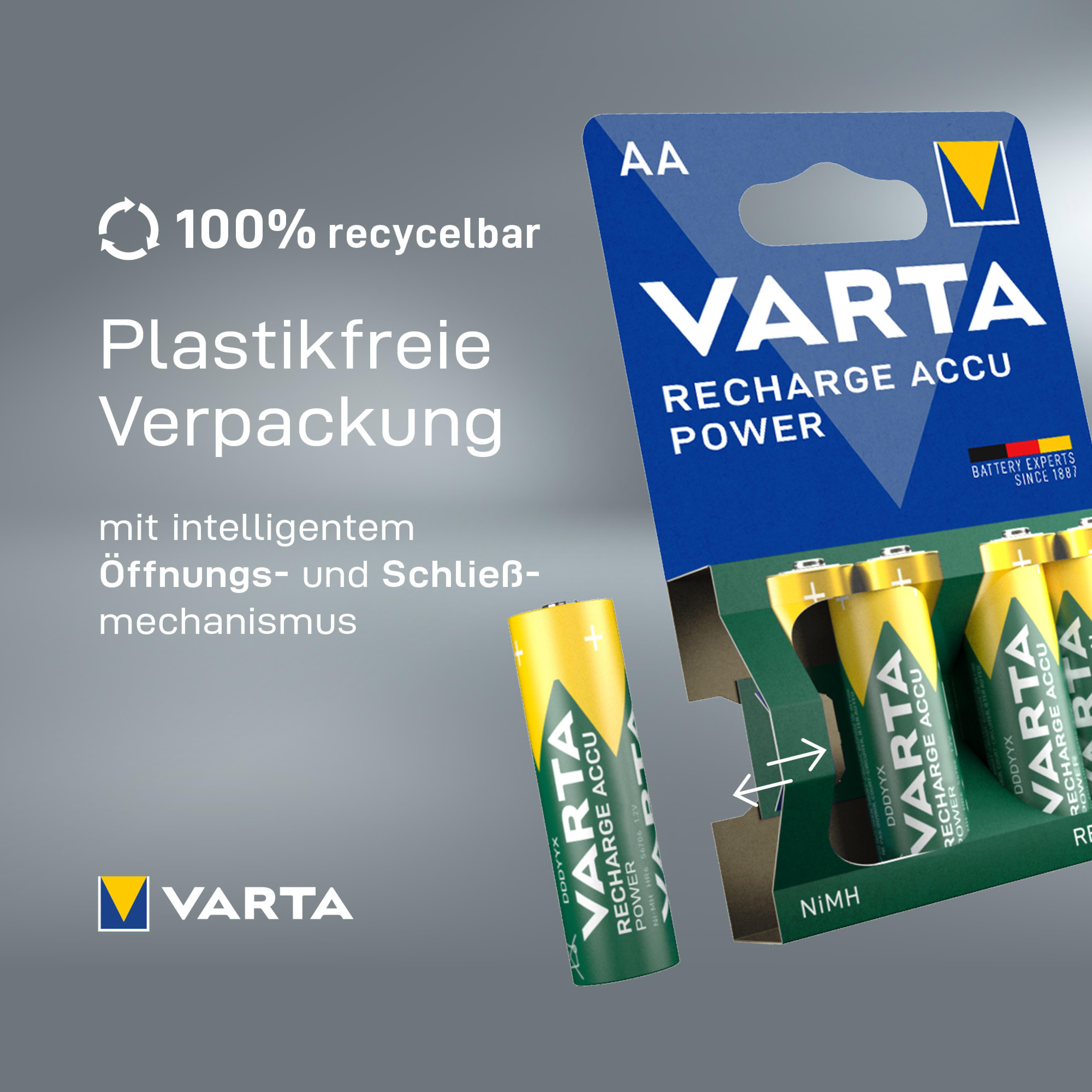 Varta Akku RECHARGE Power AAA HR03 550mAh 4St.