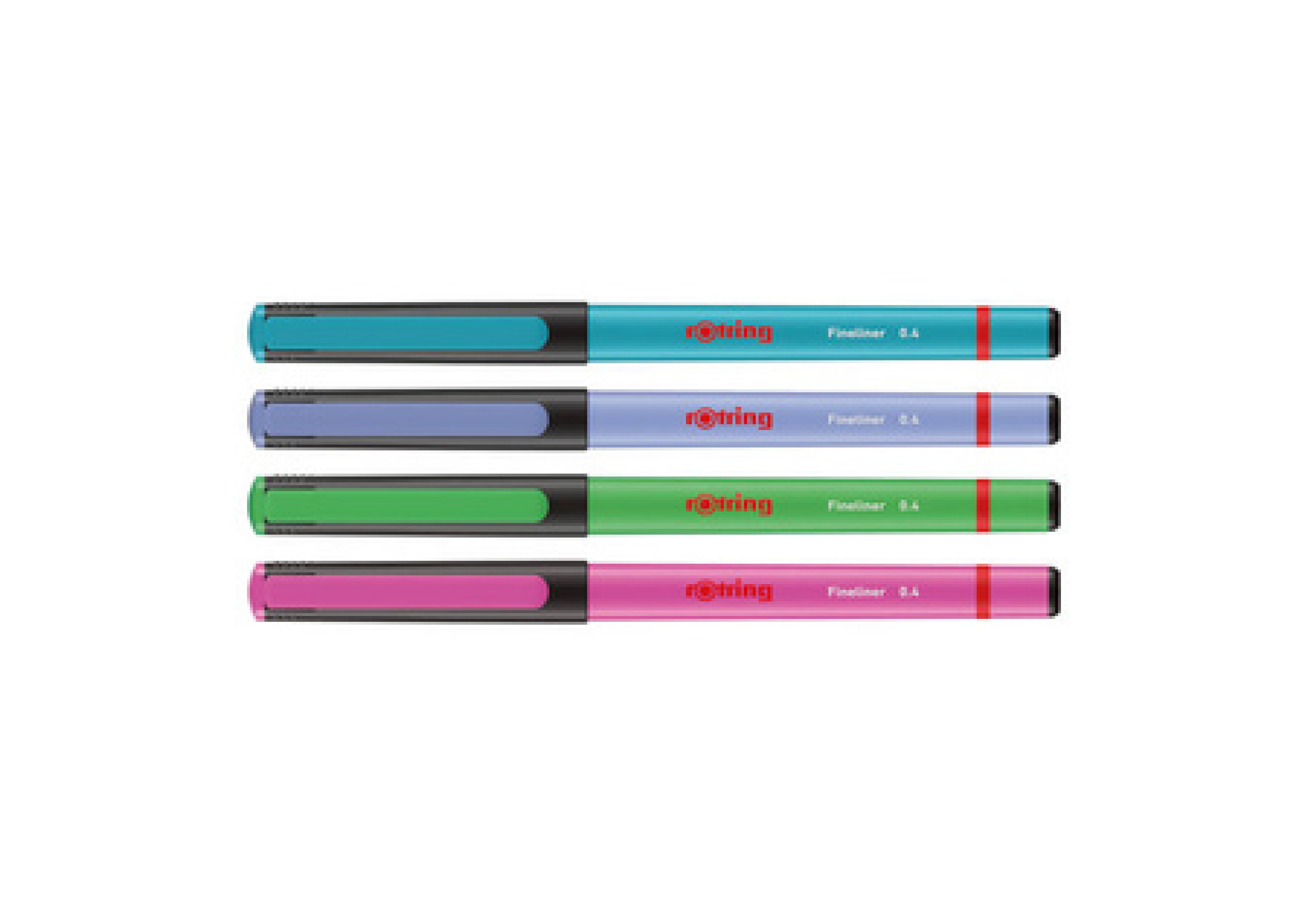 ROTRING Fineliner-Feinfaserschreiber 0,4mm Fun Farben 4er Blister