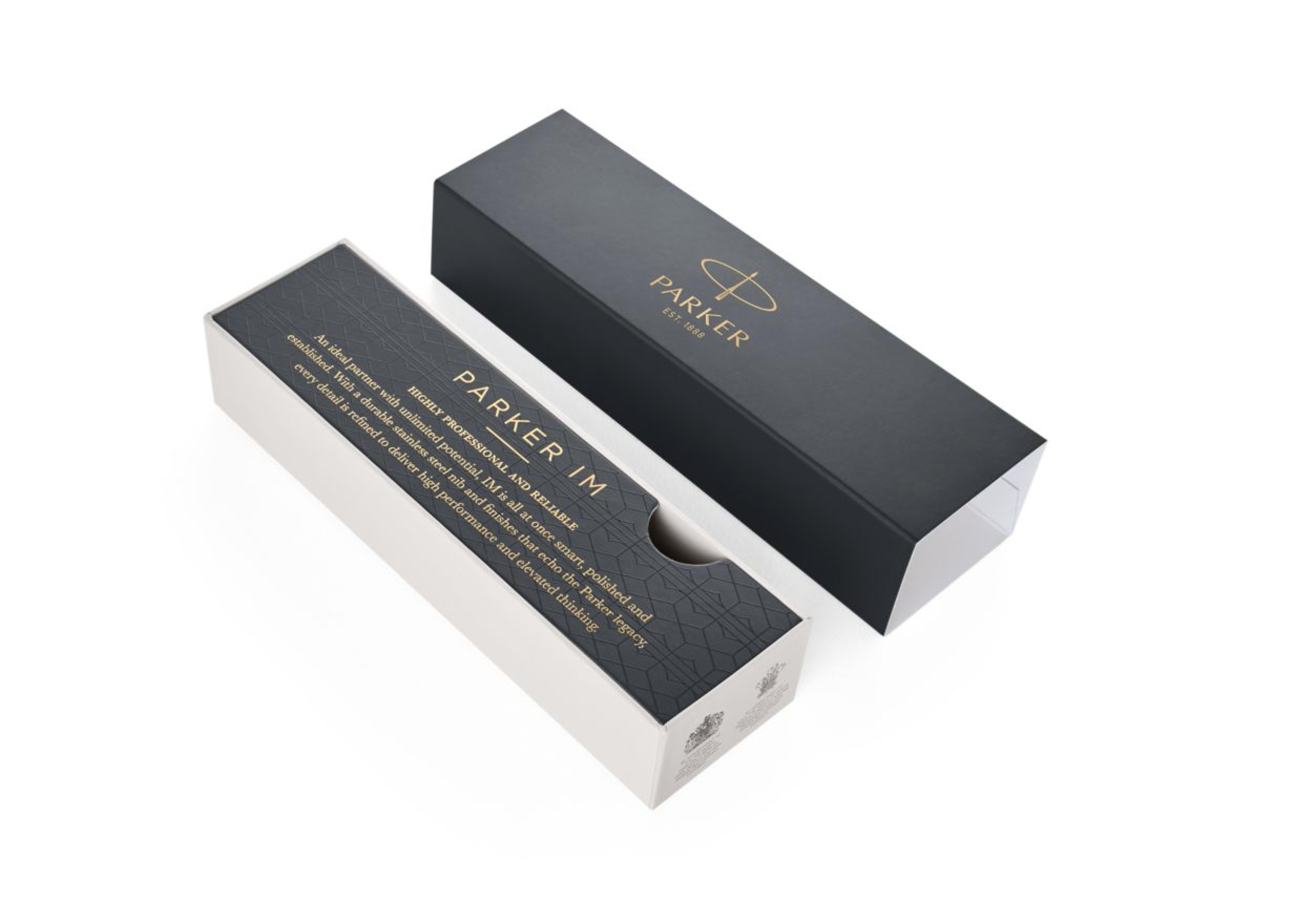 PARKER Kugelschreiber IM Black Lacquer M Blau Geschenkb