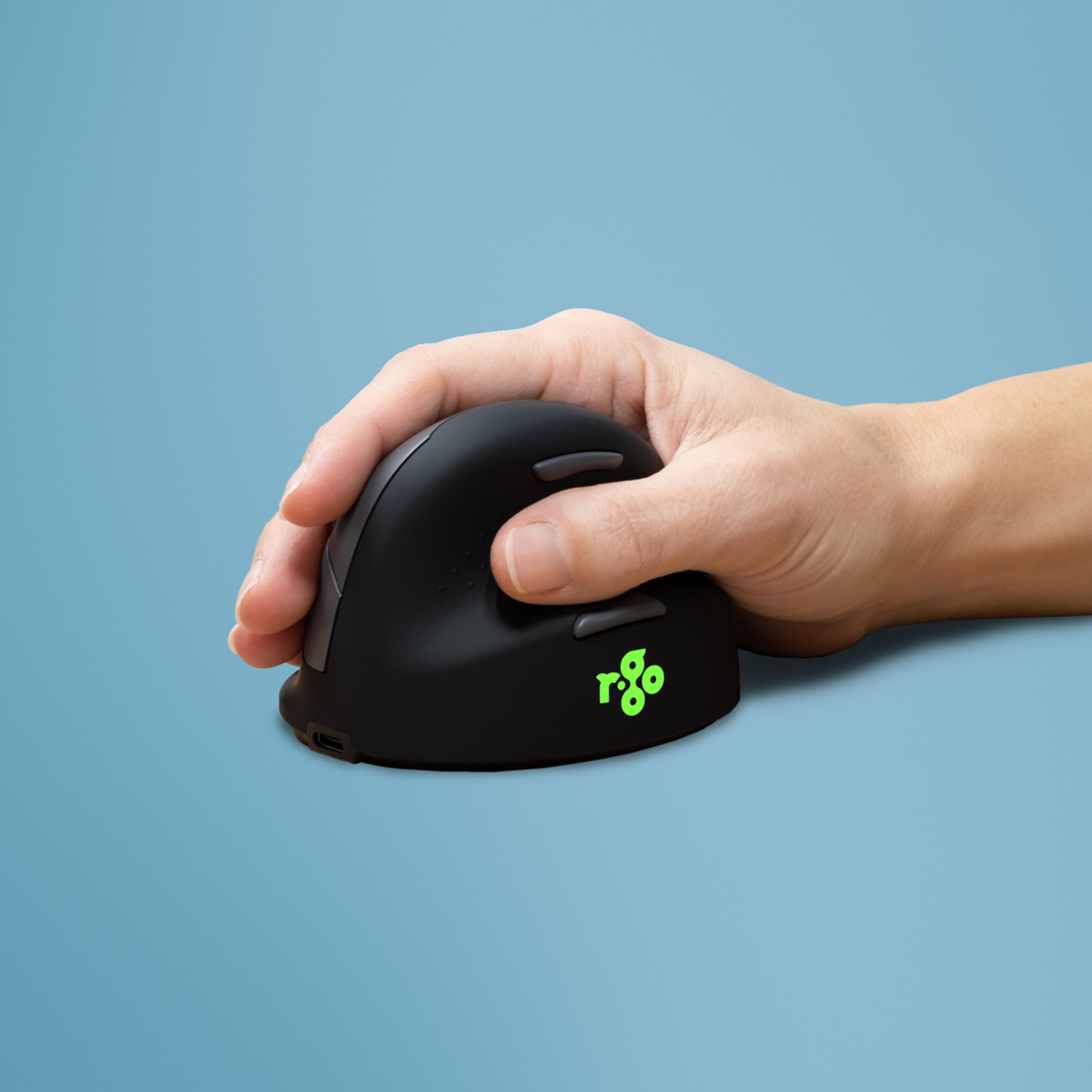 R-Go Maus HE ergonomisch rechts Bluetooth mittel schw./silb retail