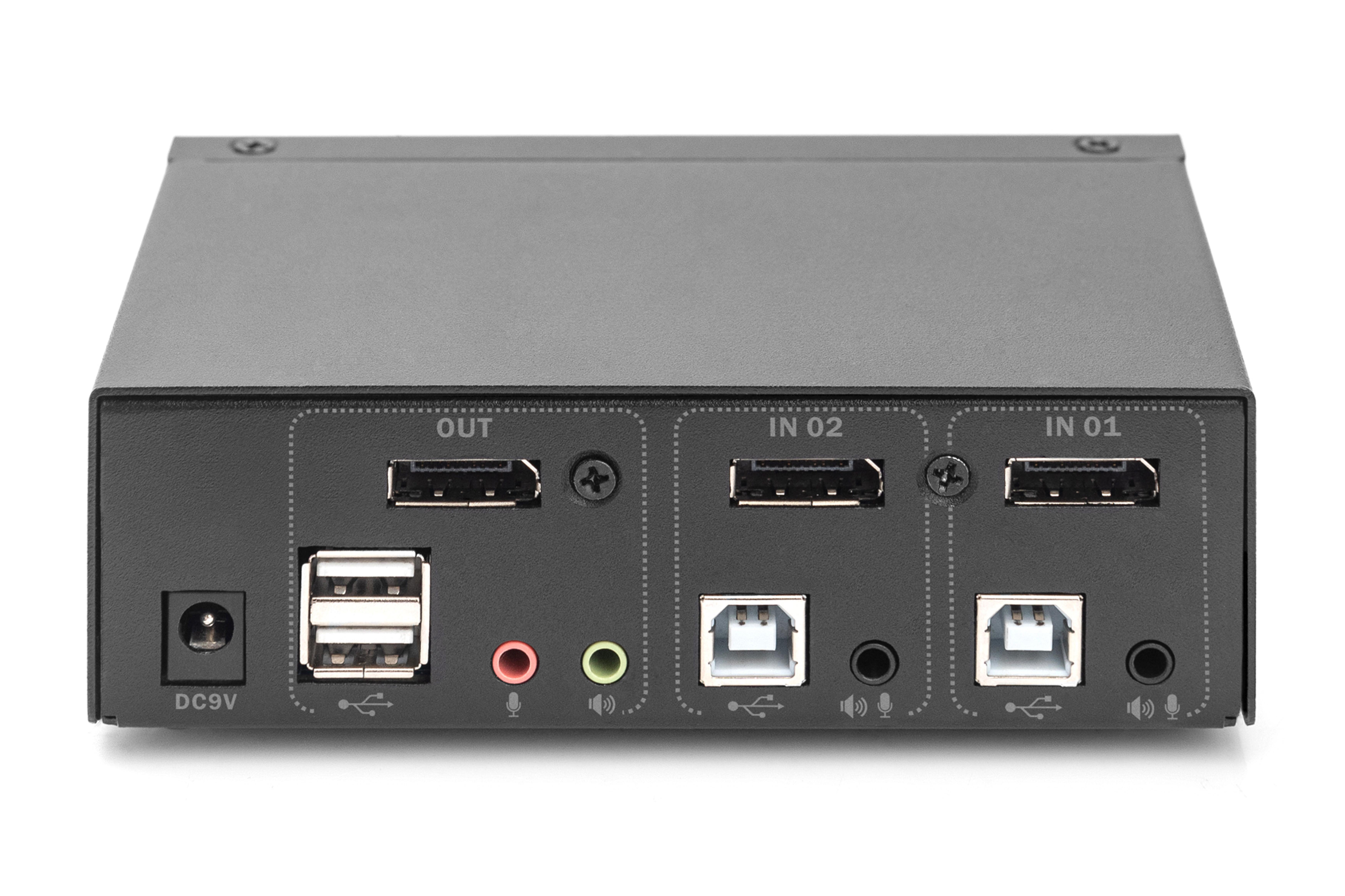 DIGITUS KVM Switch, 4K60HZ, 2x1 DP in, 1x DP USB out