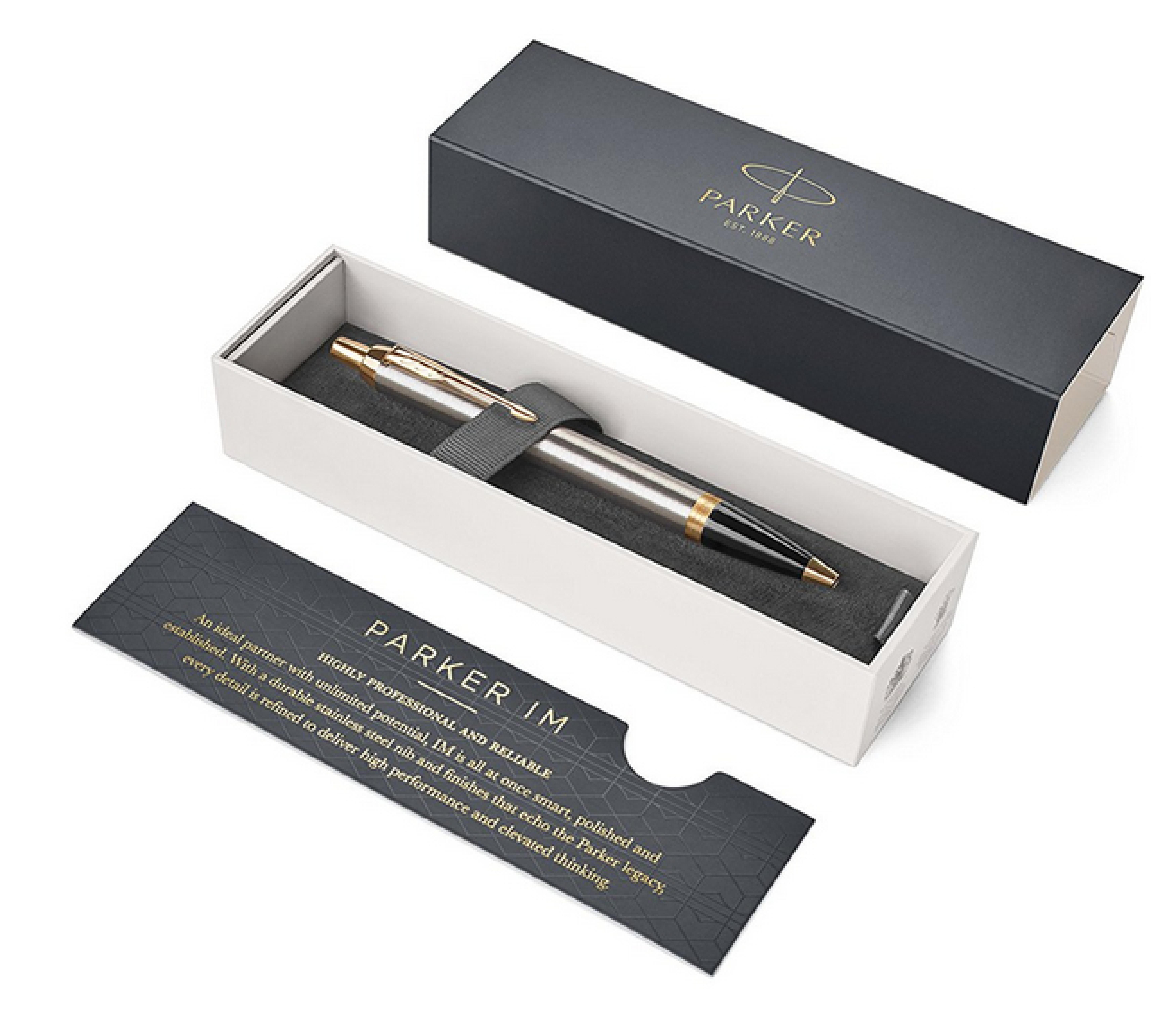 PARKER Kugelschreiber IM Brushed Metal M Blau Geschenkb