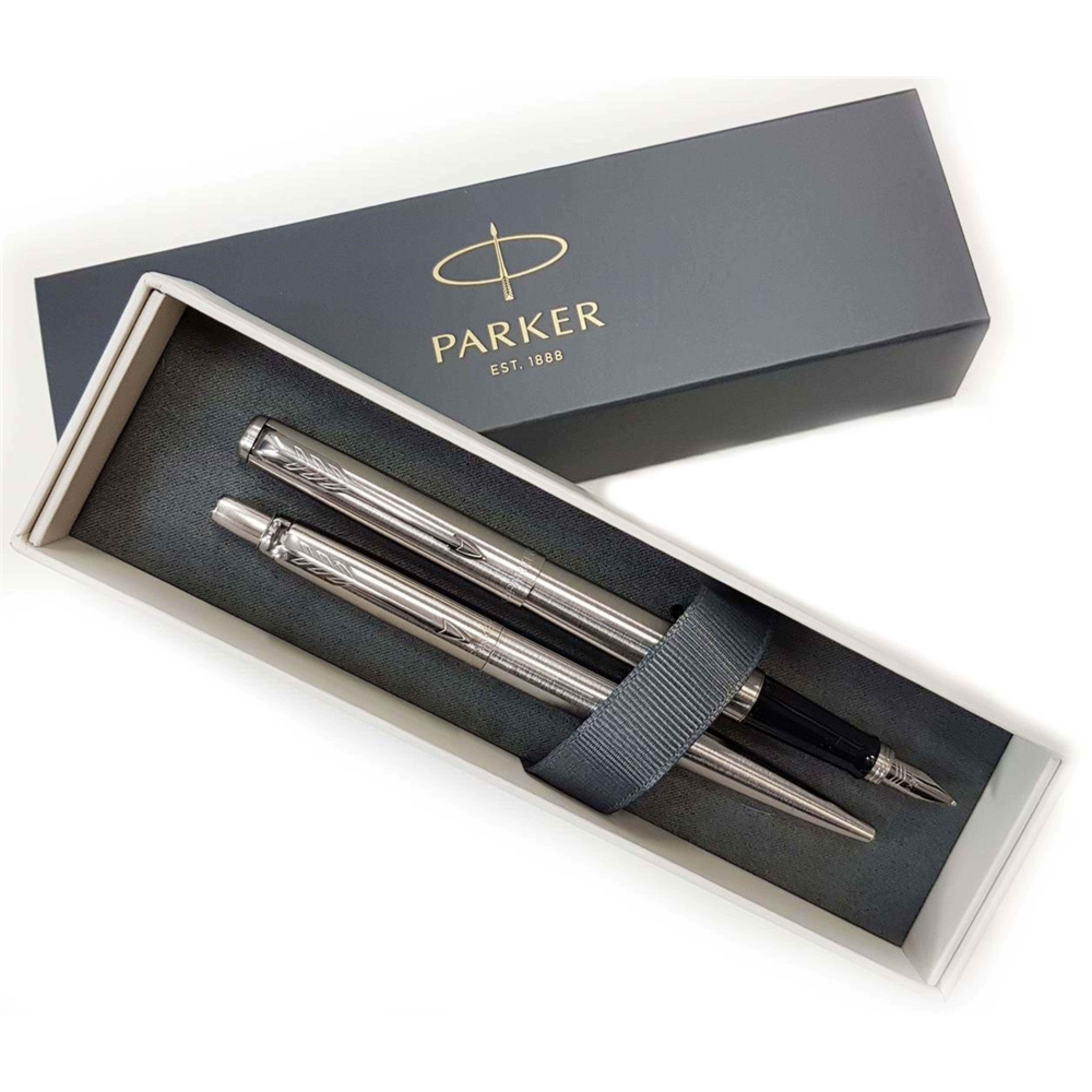 PARKER Fueller & Kugelschreiber DuoSet Jotter Edelstahl C.C. Geschenkb