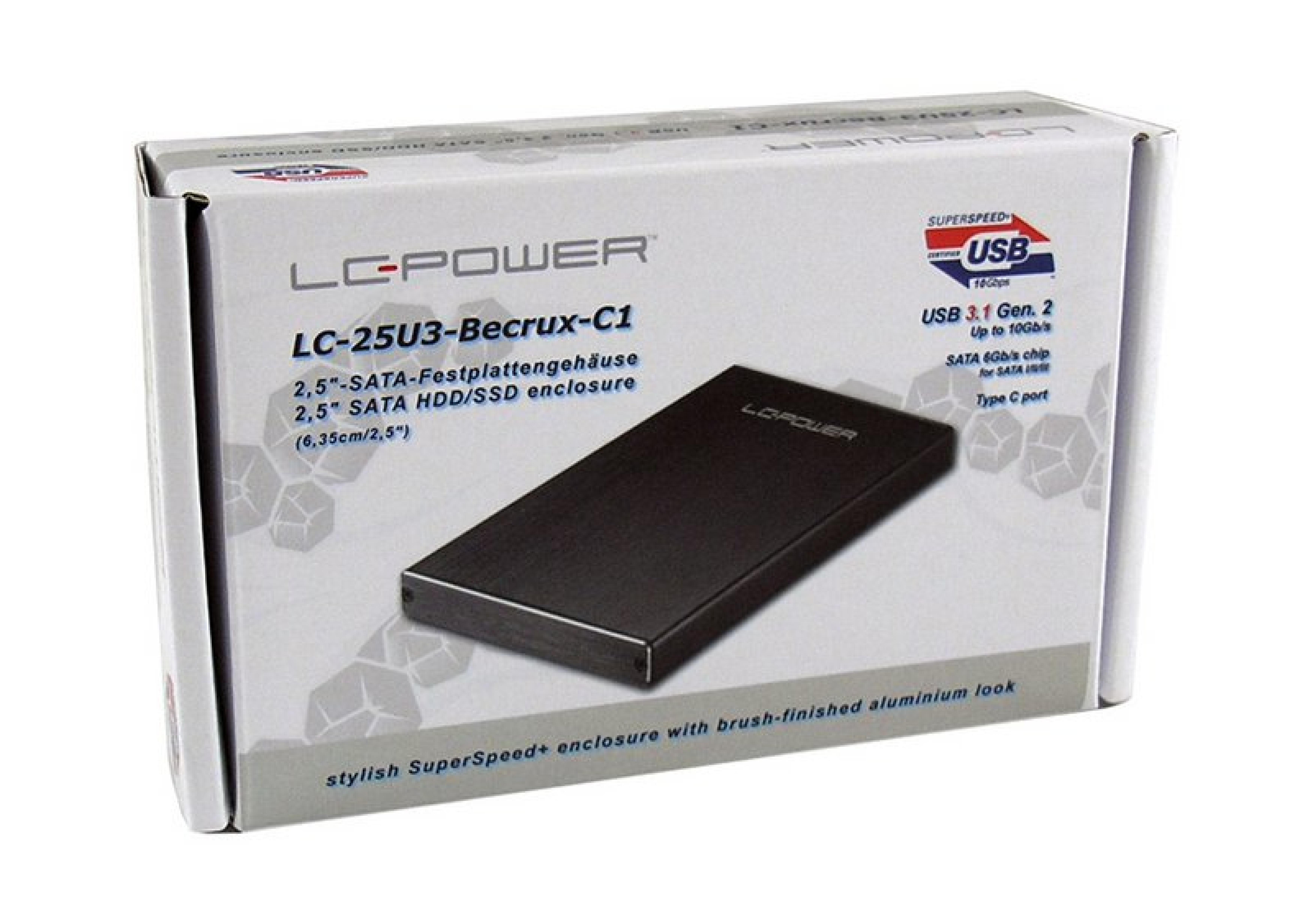 LC-Power Geh 6.3cm (2,5") SATAIII>USB3.1 LC-25U3-BECRUX-C1 (