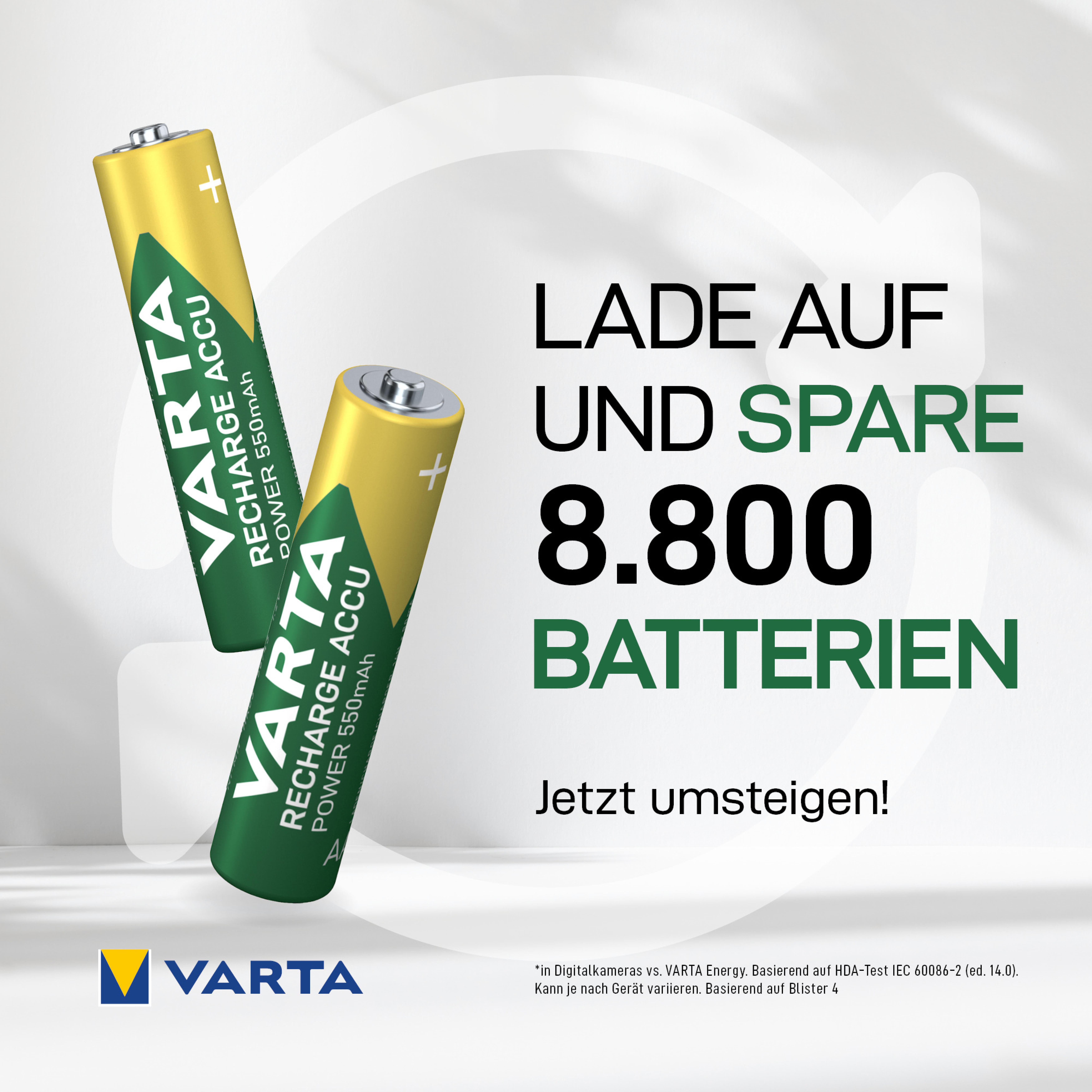 Varta Akku RECHARGE Power AAA HR03 550mAh 4St.