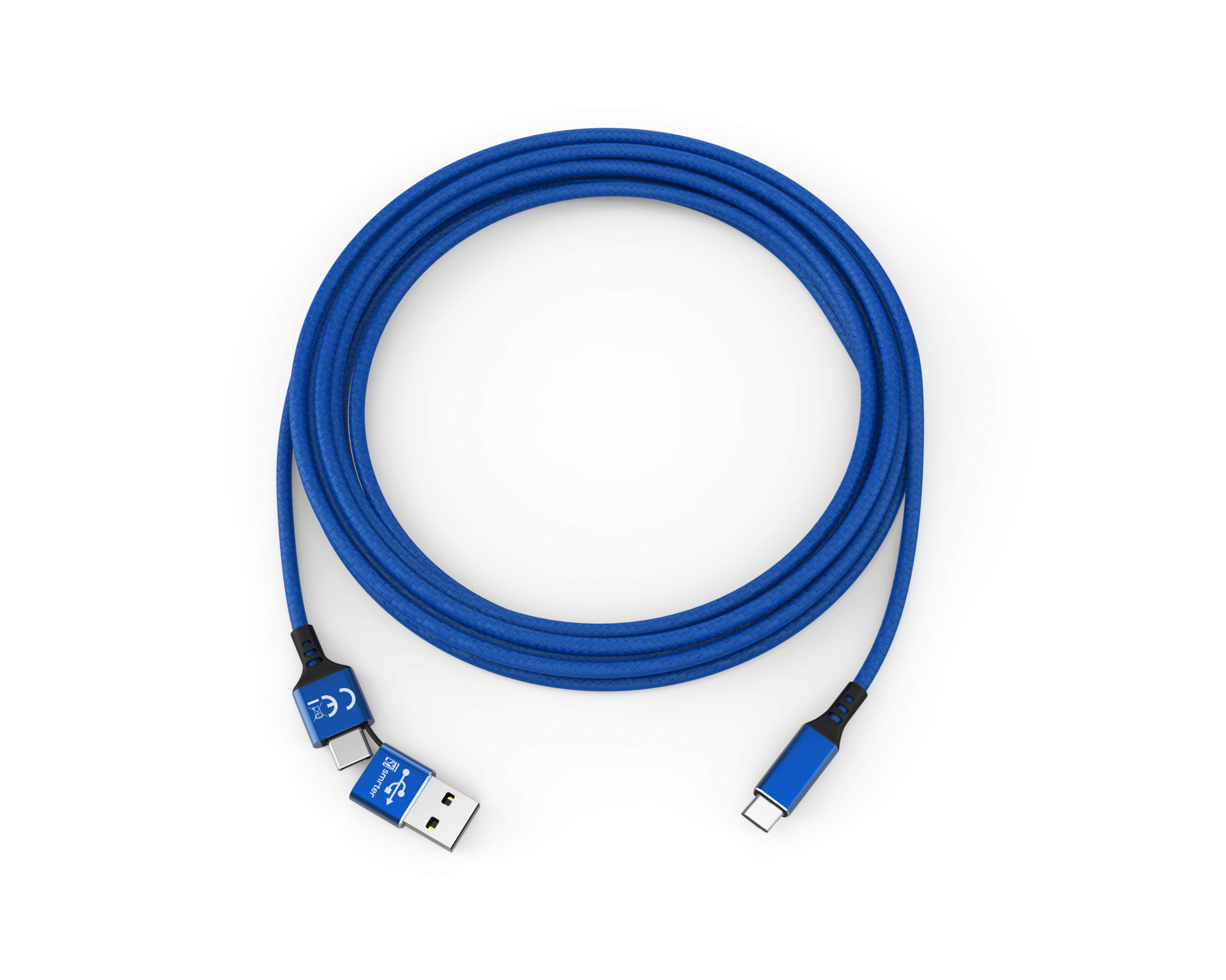 smrter SPEEDY Daten-& Ladekabel, Typ USB-C, 100cm, blue retail