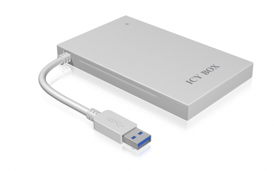 Silbernes externes Festplattengehäuse mit USB 3.0 Kabel, kompatibel mit 2,5 Zoll HDD oder SSD