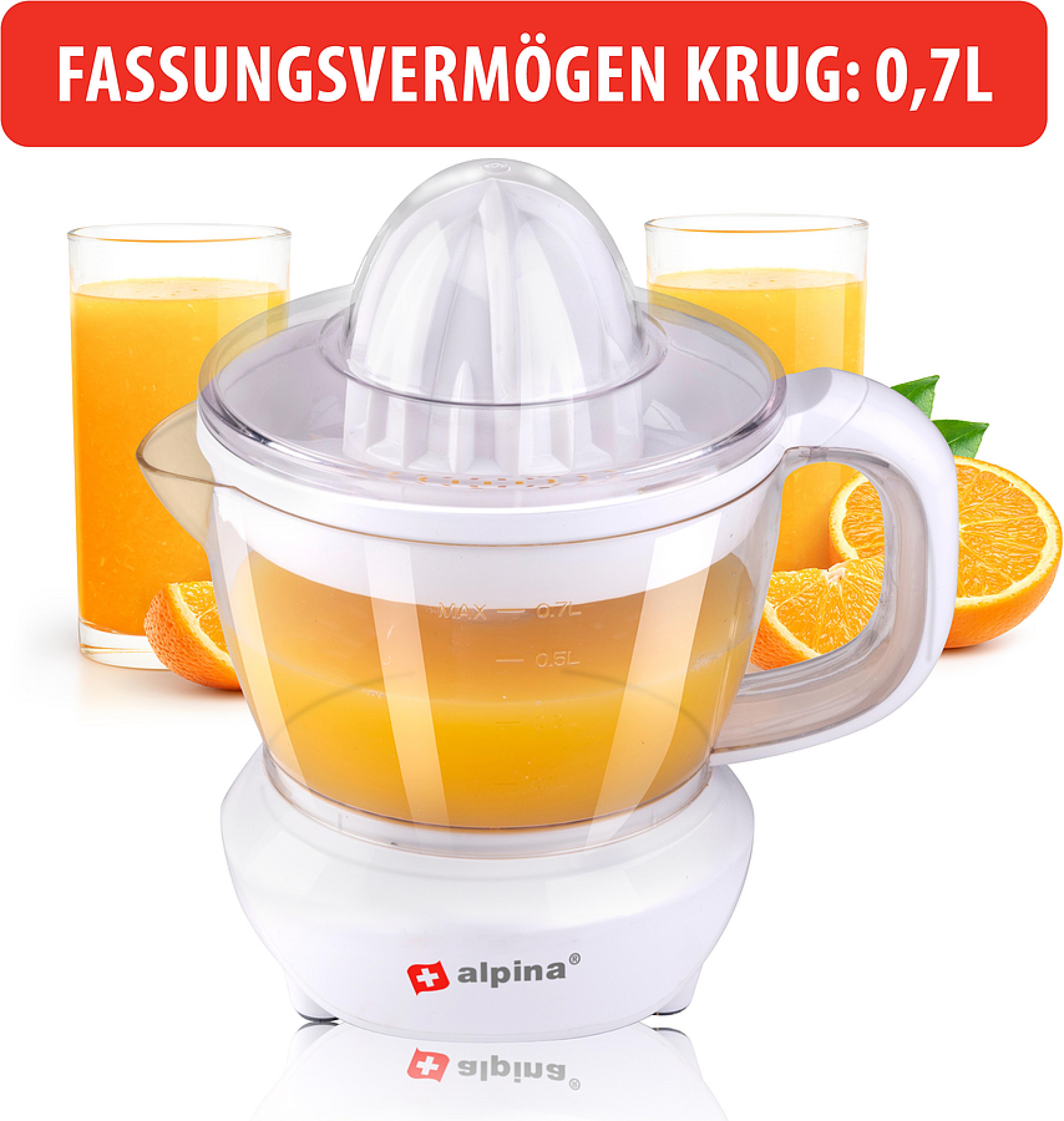 ALPINA Elektrische Zitruspresse, 700ml, 25W, weiß