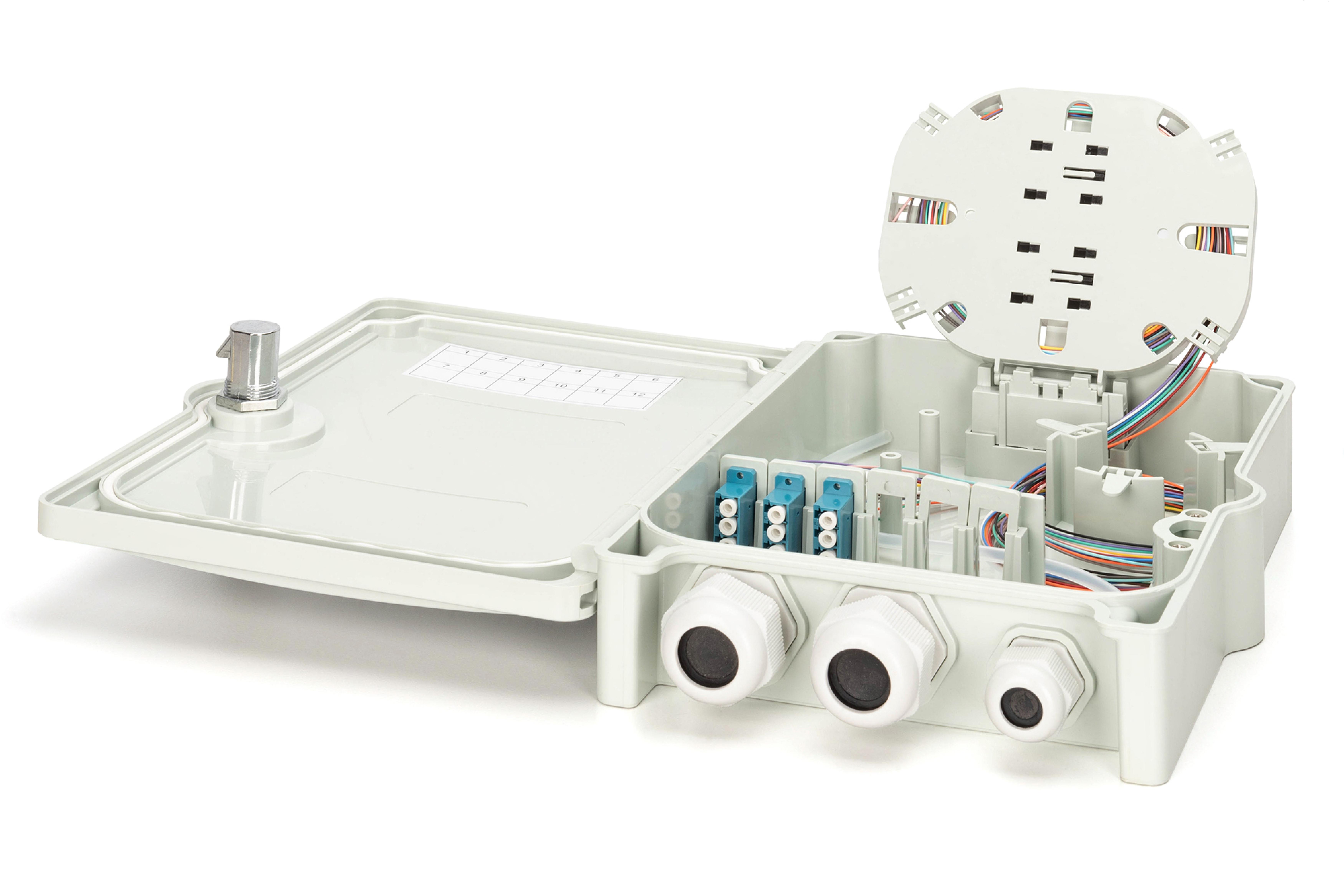 DIGITUS FTTH Box bestueckt OS2 12Fasern LC/PC