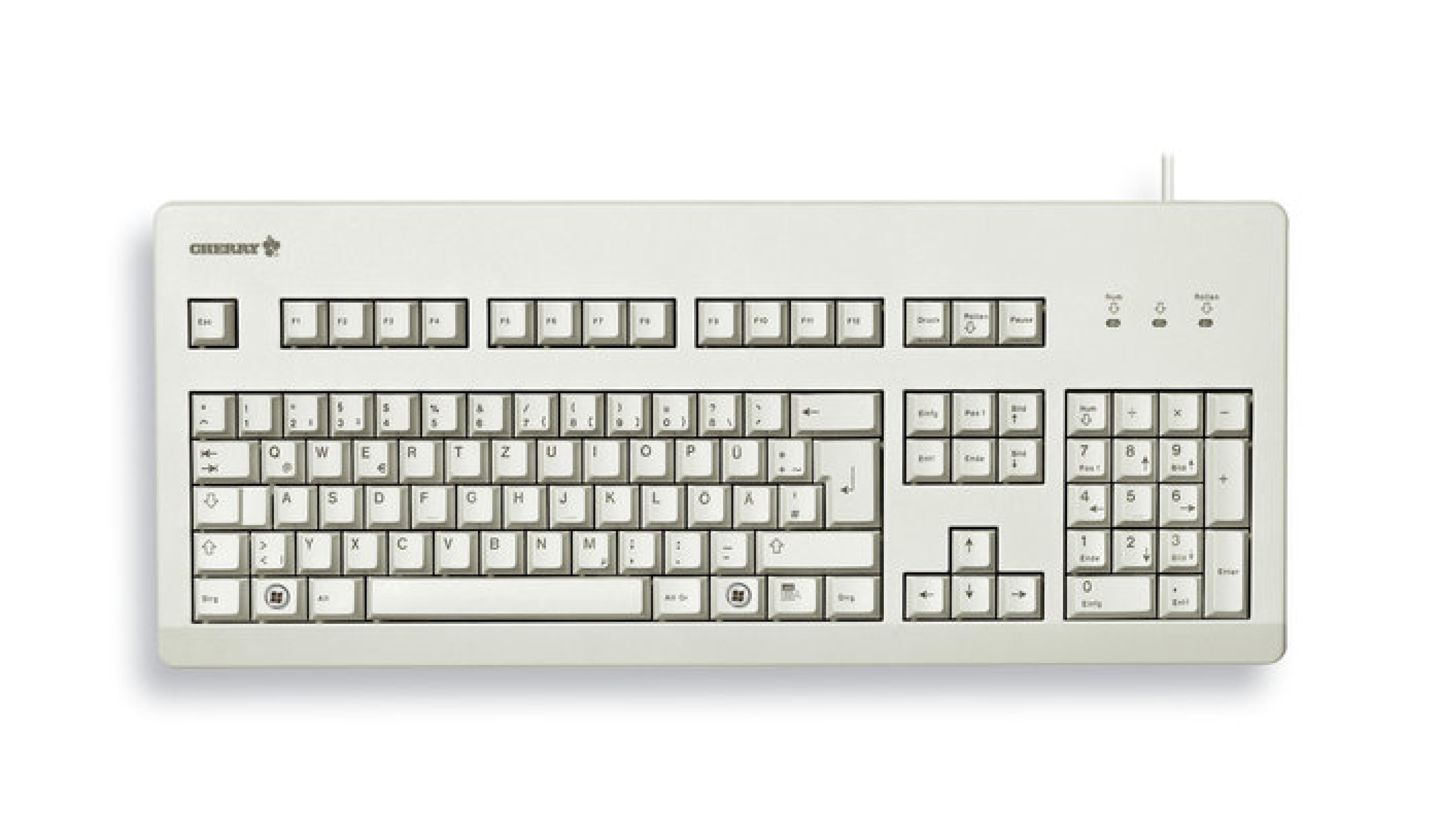 CHERRY MX3000 Tastatur Wired DE MX schwarz 1.75m hellgrau