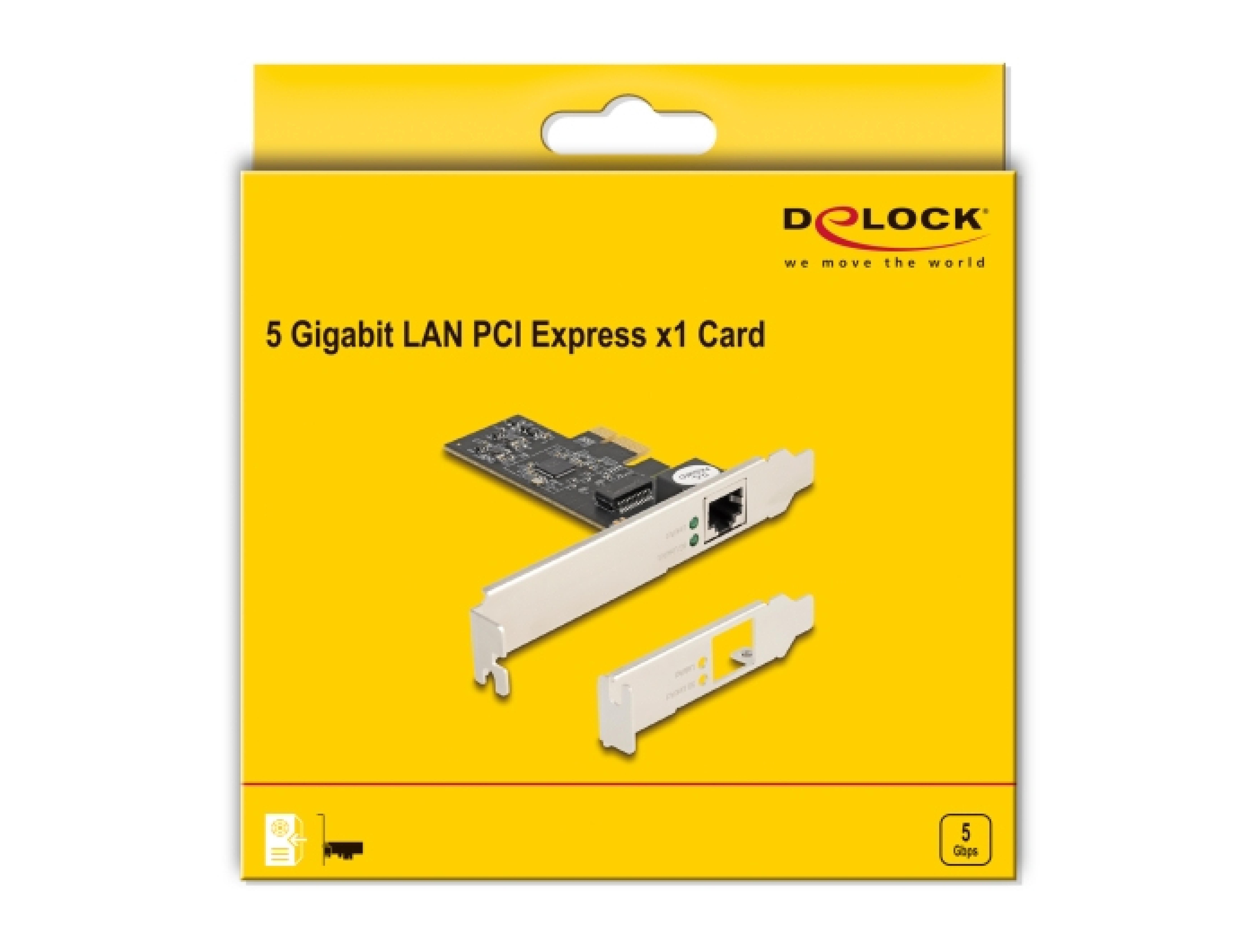 DELOCK PCI Express x1 5 Gigabit LAN 1x RJ45 Low Profile
