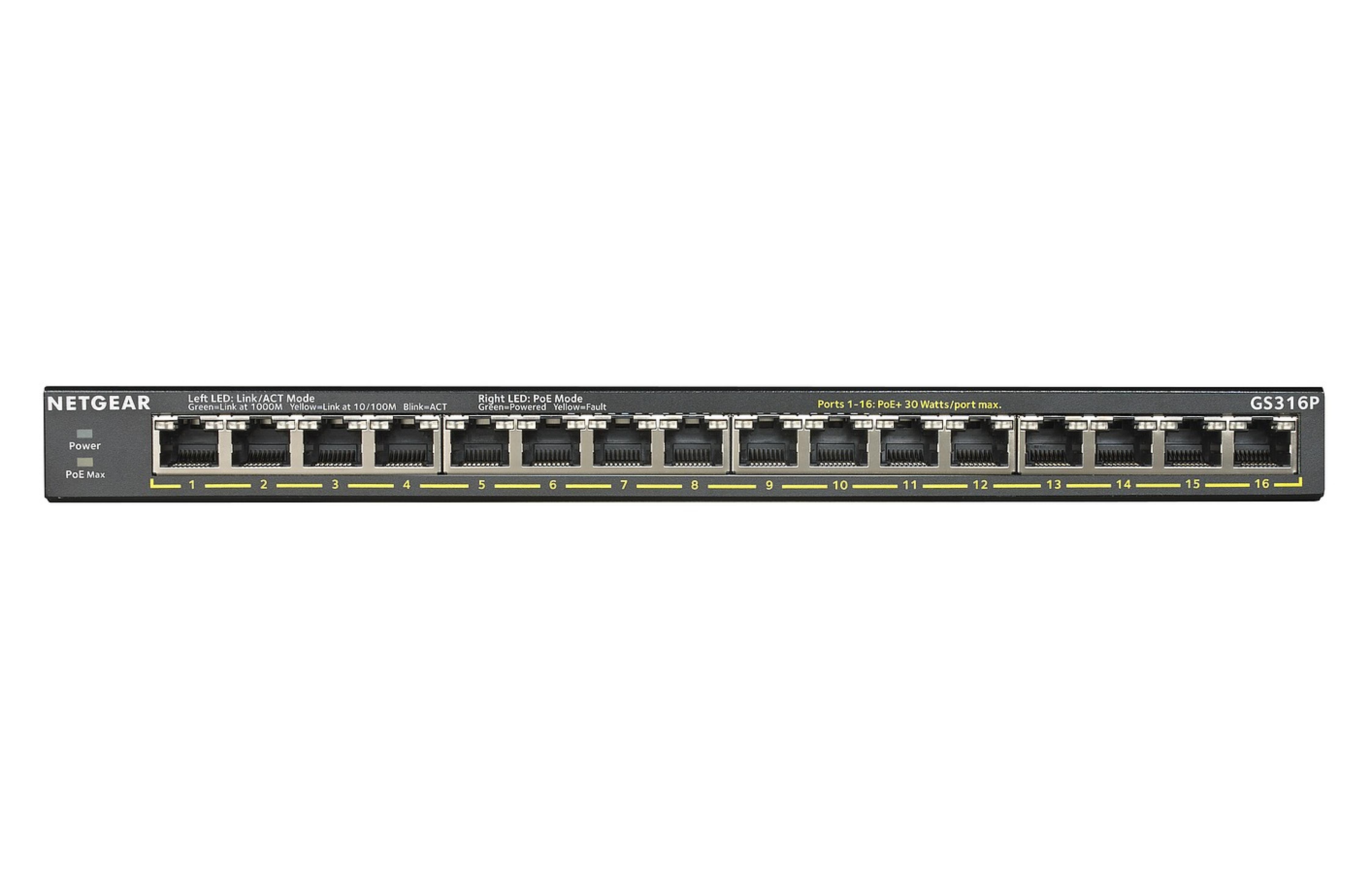 NETGEAR 16-Port GB PoE+ unmanaged Switch 115W mit FlexPoE