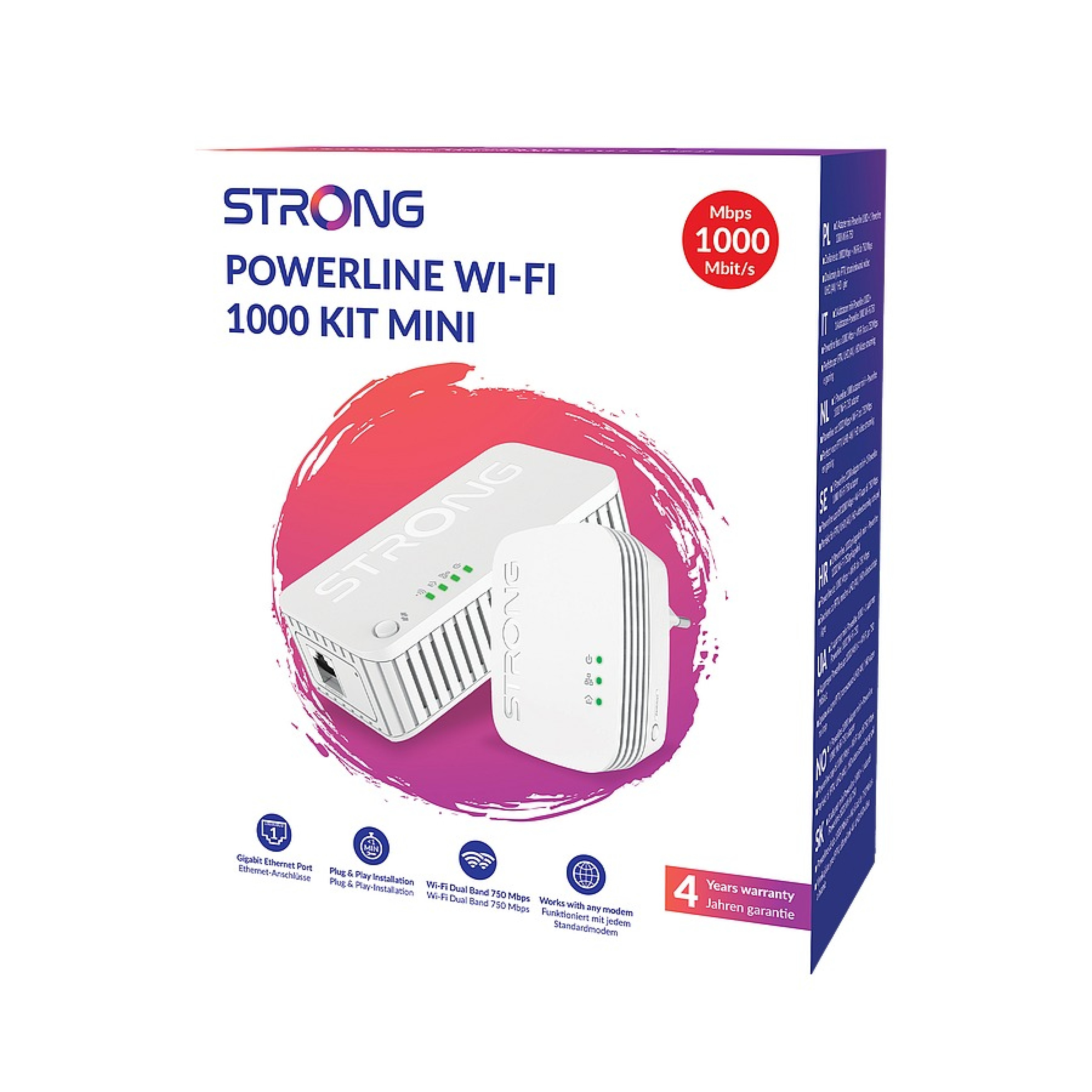 STRONG Powerline MINI WiFi 1000 Mbit/s Set (2 Einheiten)