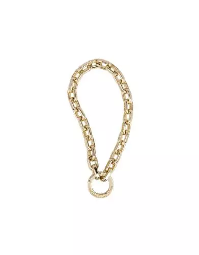 Elegante goldene Gliederkette mit rundem Anhänger im minimalistischen Design