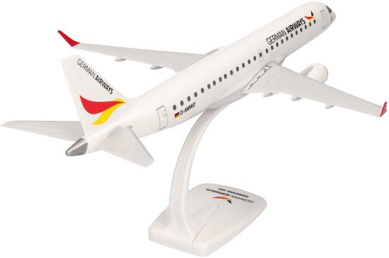 Detailgetreues Modellflugzeug von German Airways auf einem stabilen Standfuß, seitliche Ansicht